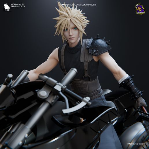Cloud Strife on Hardy-Daytona Final Fantasy VII statua da collezione IceBreaker Series