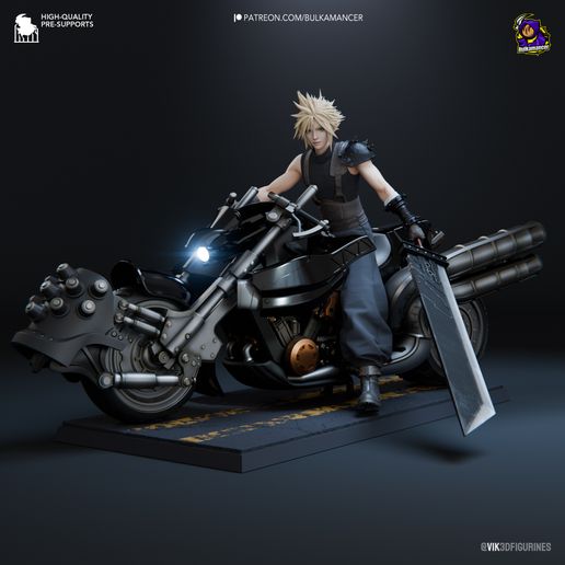 Cloud Strife on Hardy-Daytona Final Fantasy VII statua da collezione IceBreaker Series