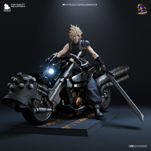 Cloud Strife on Hardy-Daytona Final Fantasy VII statua da collezione IceBreaker Series