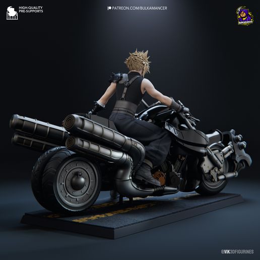 Cloud Strife on Hardy-Daytona Final Fantasy VII statua da collezione IceBreaker Series