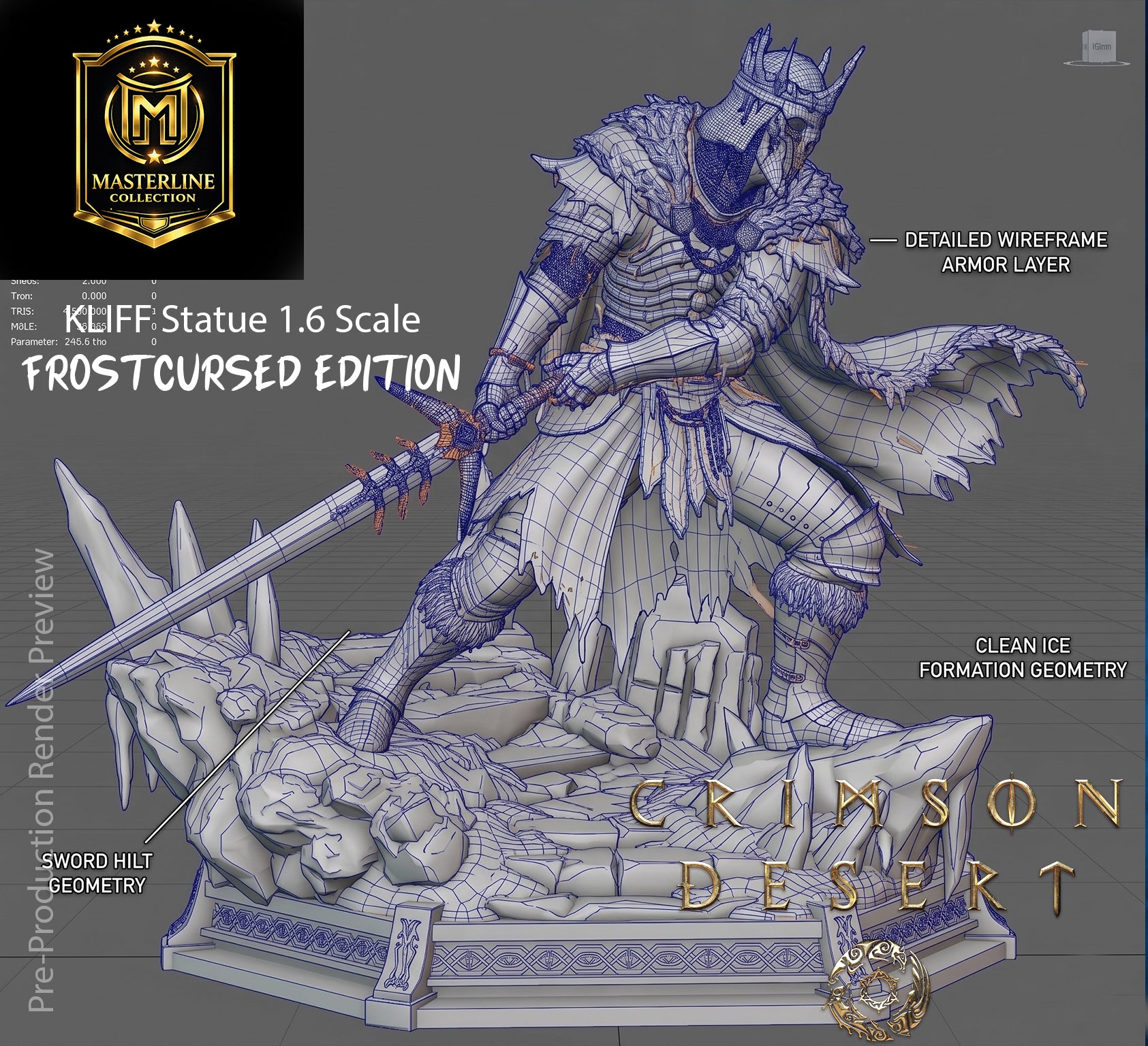 Crimson Desert Statua da collezione Kliff Frostcursed Exclusive Edition, 1:6  Scale - Founder Project