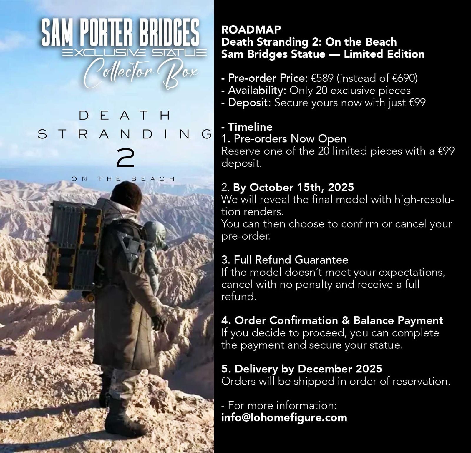 Sam Porter Bridges Statua da collezione esclusiva - Death Stranding 2: On the Beach Statua - Pre-order