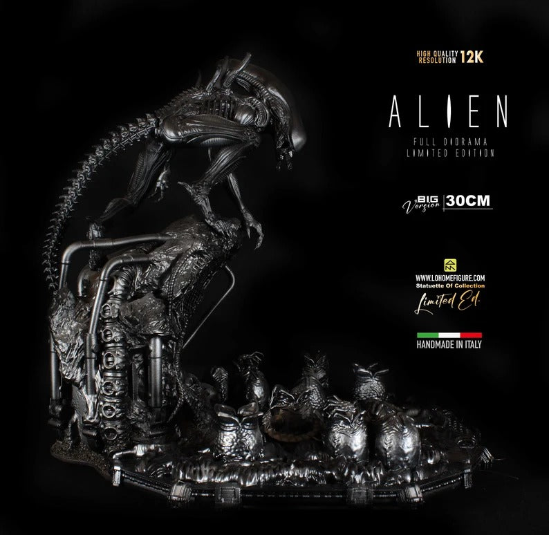 Alien Statue, Xenomorph figure Limited Edition con LED e base, alien diorama completo con incredibile realismo e qualità 12k figurines