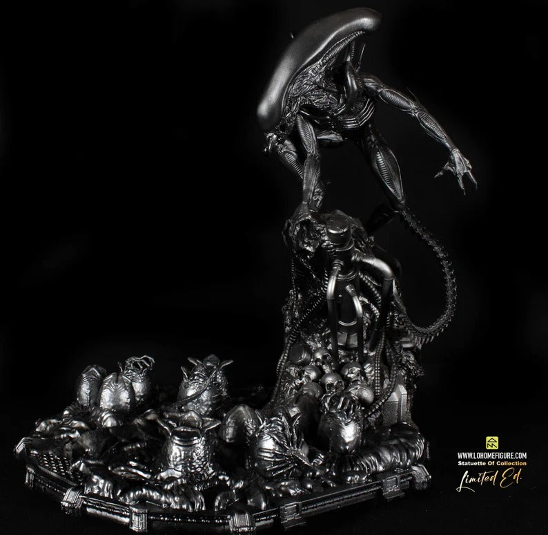 Alien Statue, Xenomorph figure Limited Edition con LED e base, alien diorama completo con incredibile realismo e qualità 12k figurines