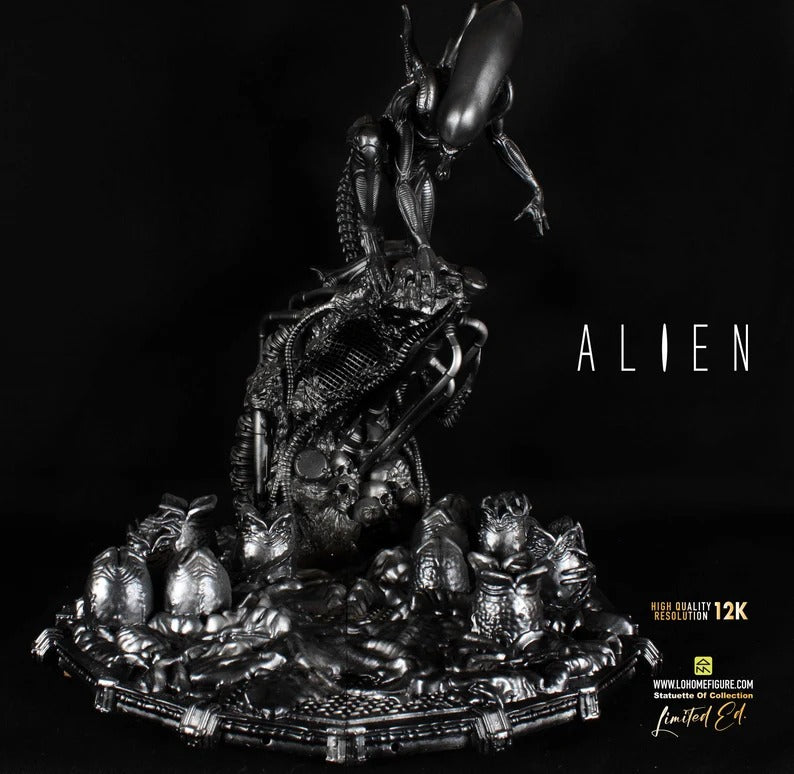 Alien Statue, Xenomorph figure Limited Edition con LED e base, alien diorama completo con incredibile realismo e qualità 12k figurines