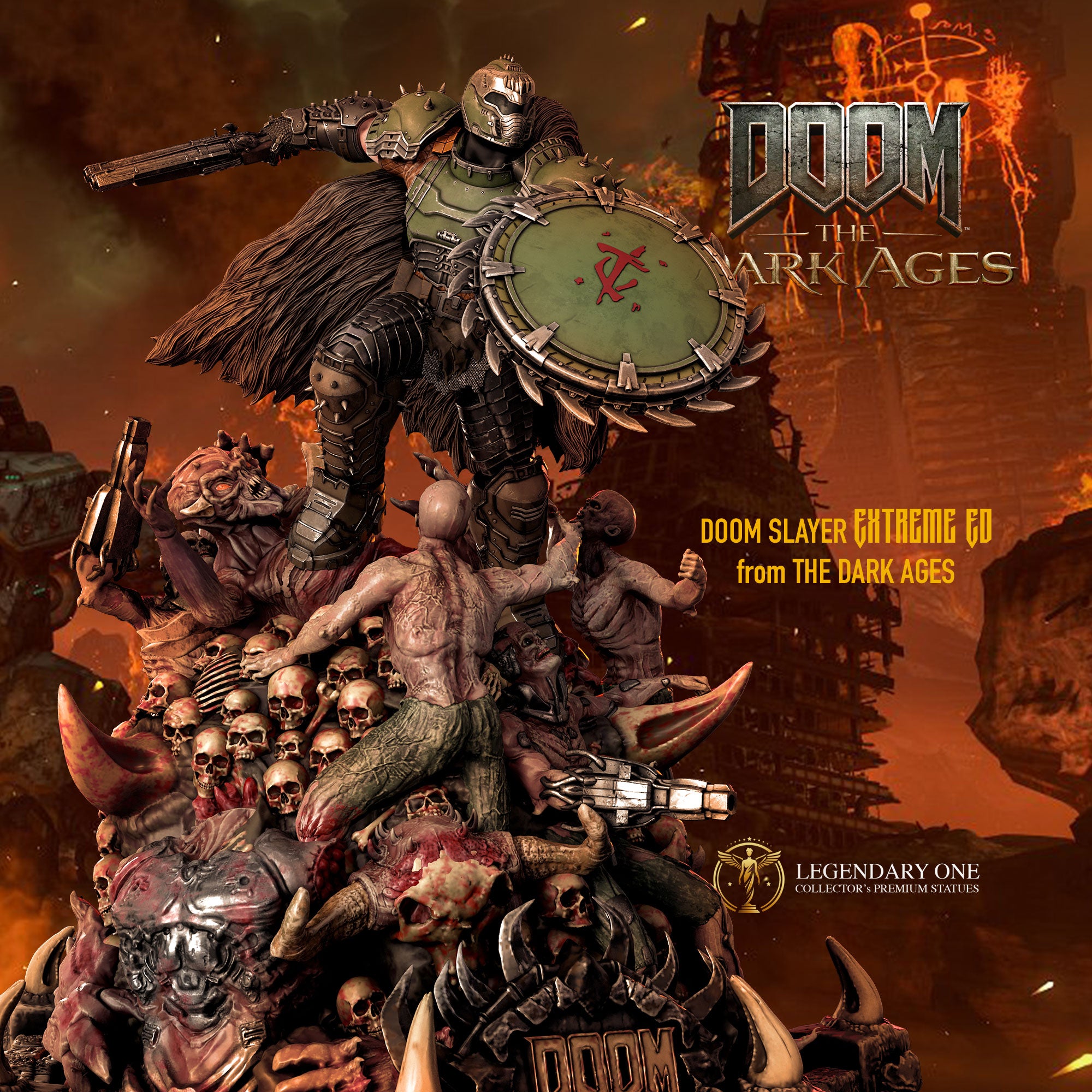 DOOM The Dark Ages Statua da Collezione 1/4 - Limited Edition 20pz - Scudo Rotante - Pre-order Esclusivo!