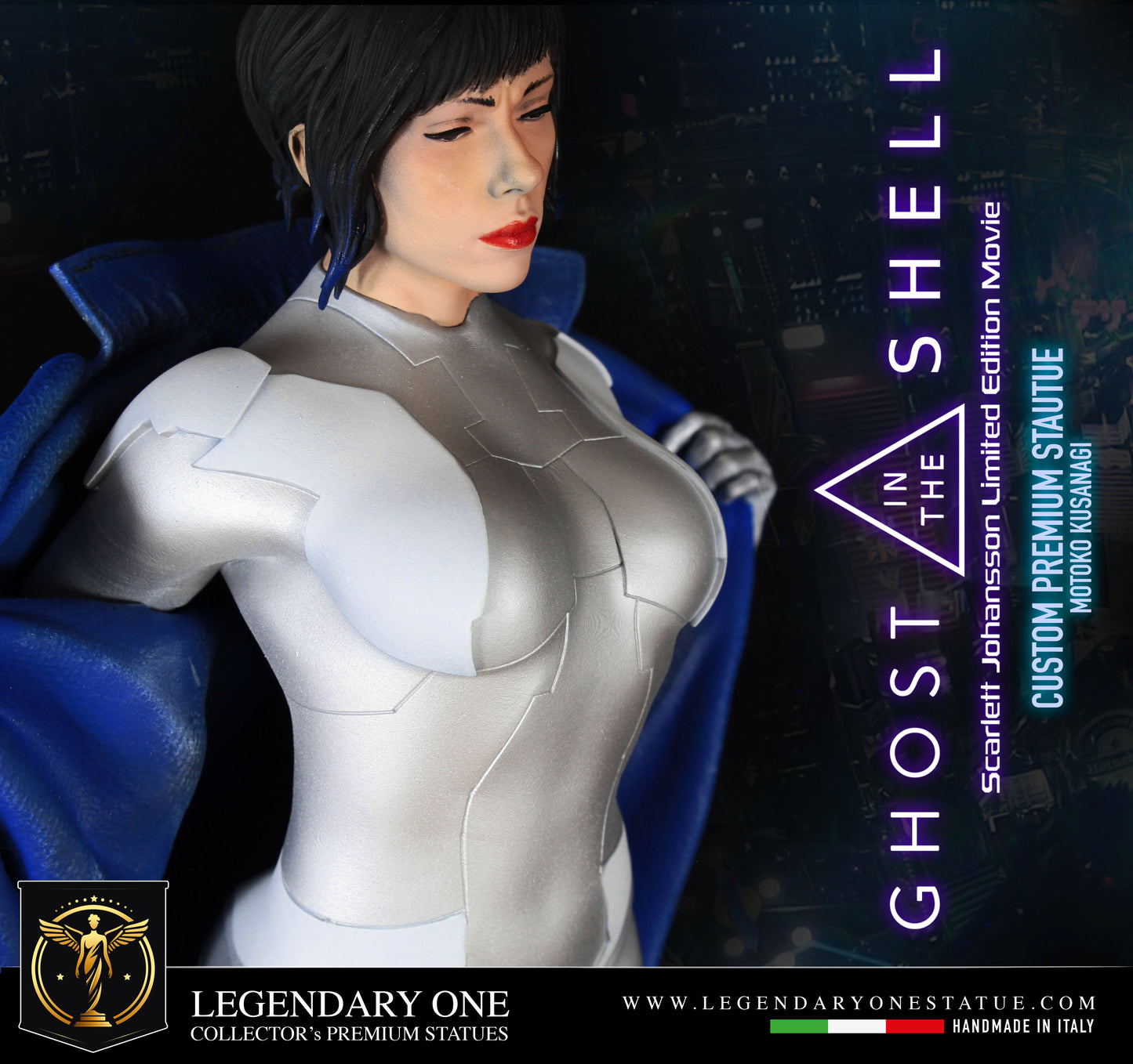 Ghost in the shell statue, Motoso Kusanagi figure, Ghost In The Shell, Figure Custom Premium, Scarlett Johansson Movie Edition, Real Color Effect High Res. 12k