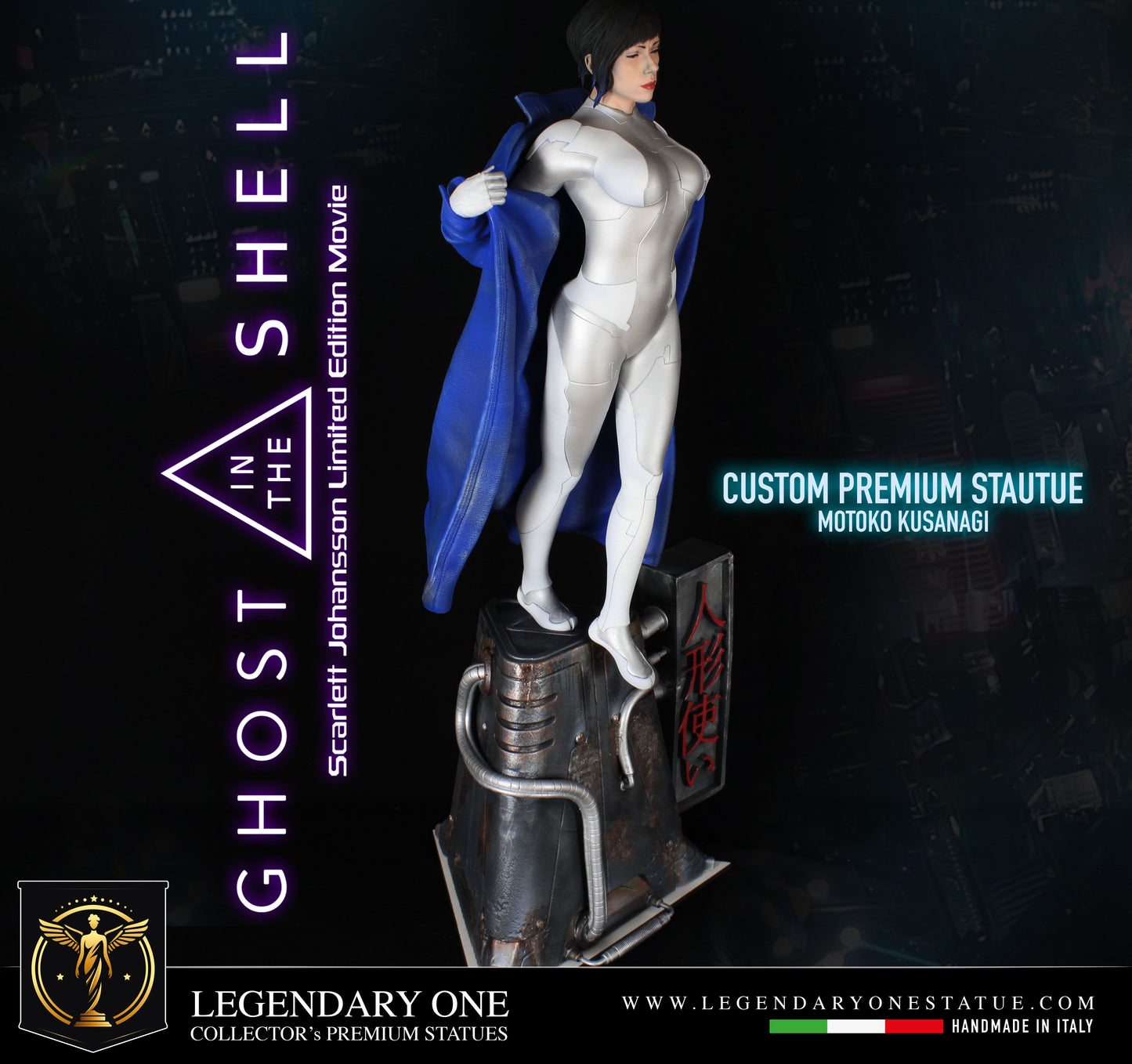 Ghost in the shell statue, Motoso Kusanagi figure, Ghost In The Shell, Figure Custom Premium, Scarlett Johansson Movie Edition, Real Color Effect High Res. 12k