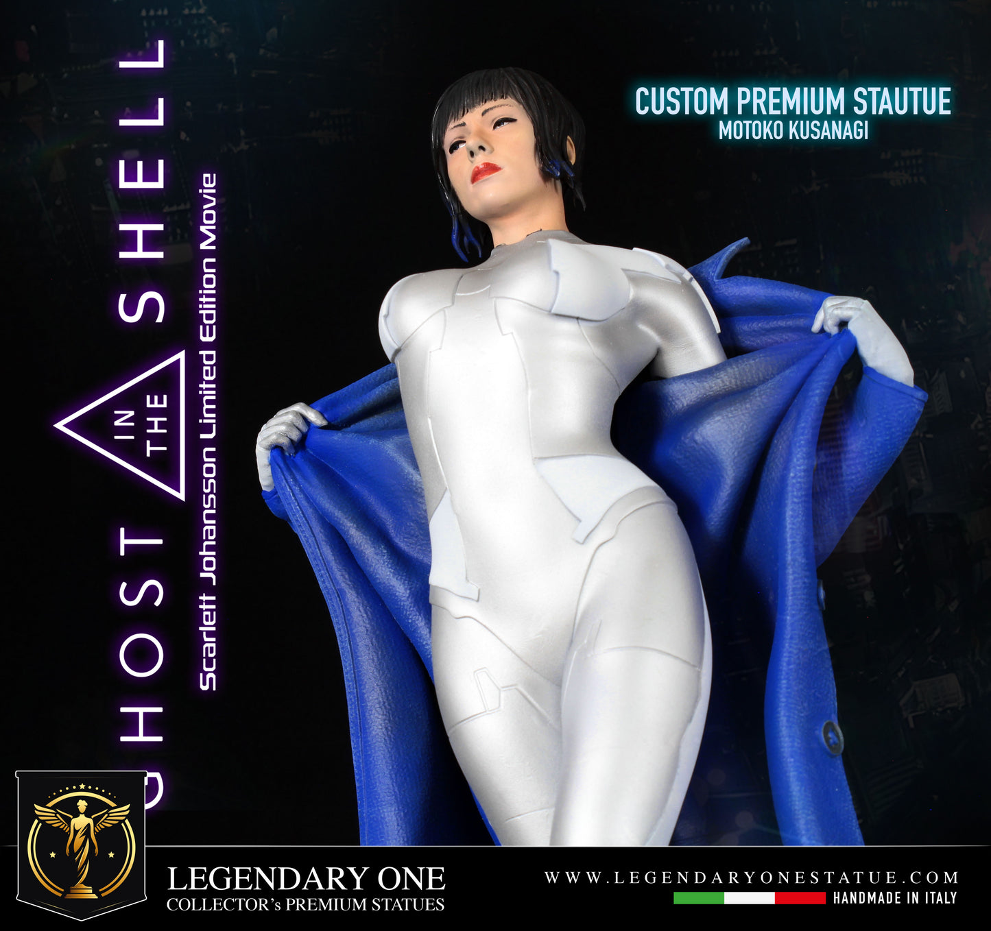 Ghost in the shell statue, Motoso Kusanagi figure, Ghost In The Shell, Figure Custom Premium, Scarlett Johansson Movie Edition, Real Color Effect High Res. 12k