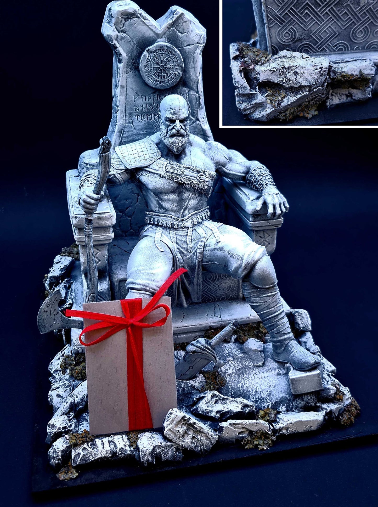 Kratos Figure Statua di God Of War Colorazione ed effetti reali del gioco, Kratos Action Figure Custom Collection, Playstation 5 Games 12K