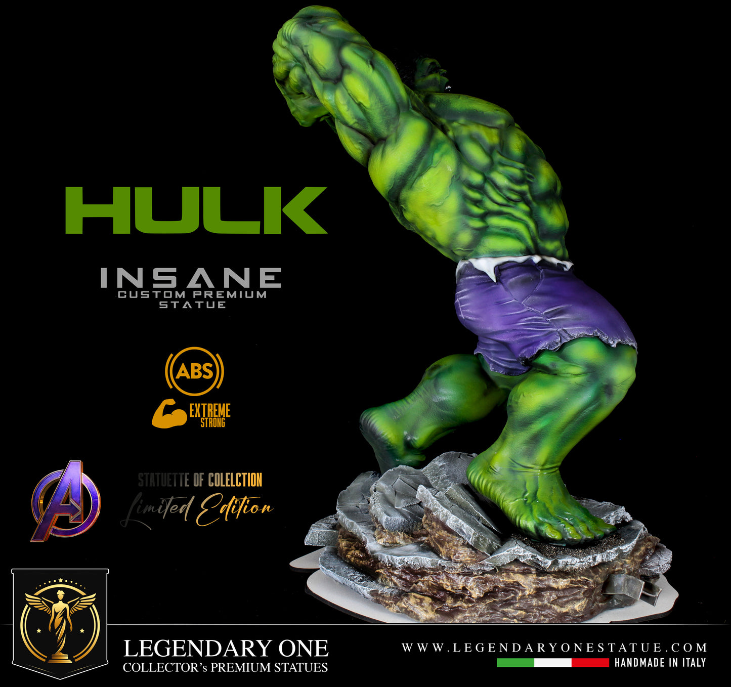 Hulk Figure Premium, Statua di Hulk Custom Figurine, Realistic Hulk Resin Statue, Avenger Figure, 12k Scale 1:4, Limited Edition Collectible