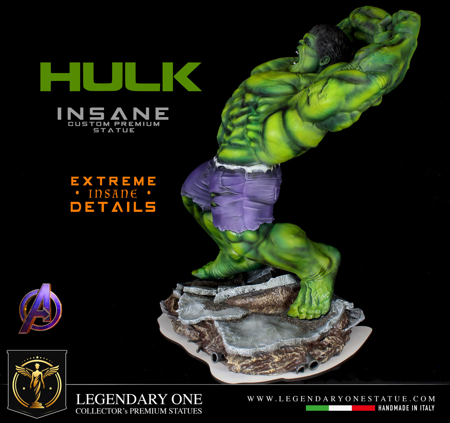 Hulk Figure Premium, Statua di Hulk Custom Figurine, Realistic Hulk Resin Statue, Avenger Figure, 12k Scale 1:4, Limited Edition Collectible