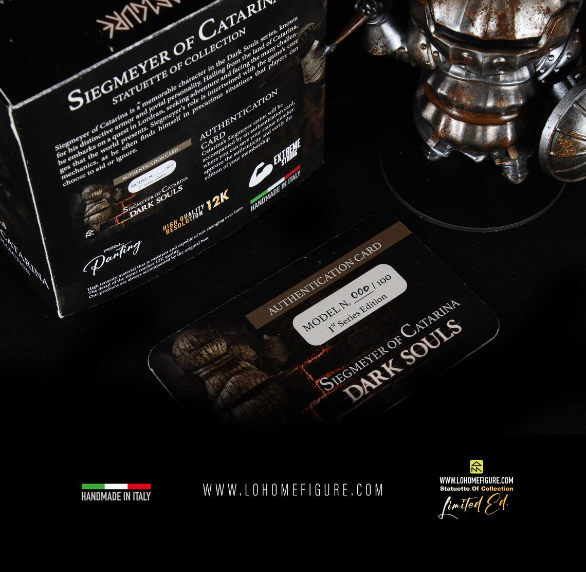 Dark Souls figure, Siegmeyer of Catarina figure, Onion knight Statue, statua da collezione, qualità 12K con incisione Handmade in ITALY