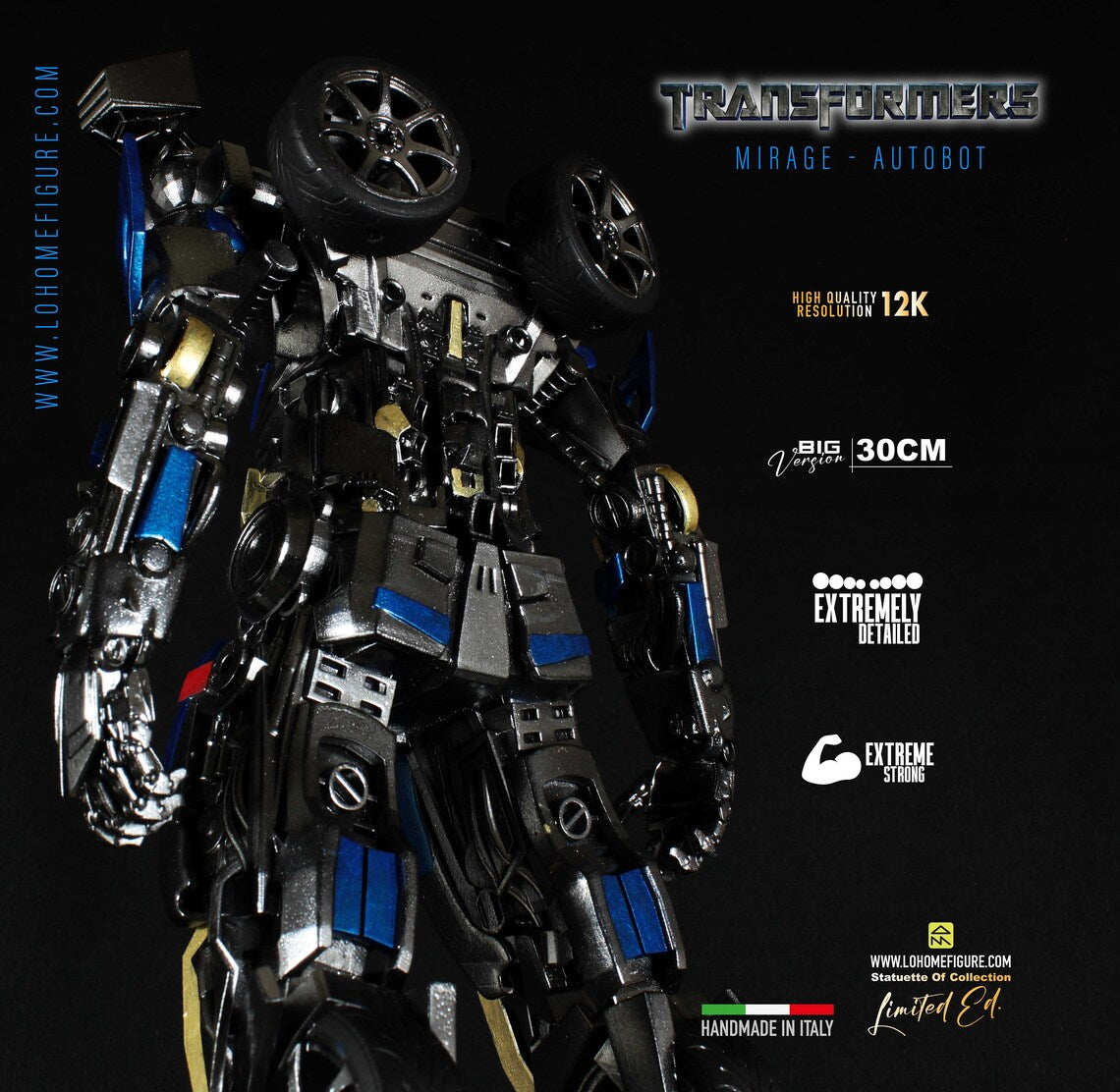 Mirage Figure, Transformers Statua da collezione, Magnifica Action Figure di Mirage from Transformers Rise Of The Beast High Quality 12K