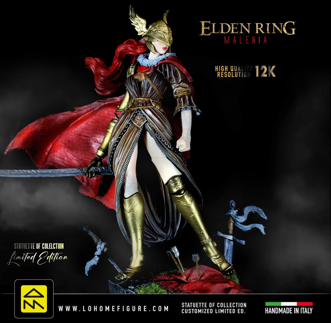 Malenia Statua, Elden Ring figure, Blade of Miquella Statua, Figure Premium Elden Ring Collector's Statue made in ITA Gaming Figure 12K