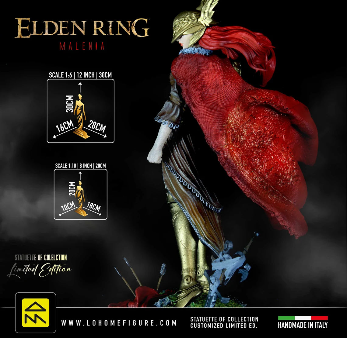 Malenia Statua, Elden Ring figure, Blade of Miquella Statua, Figure Premium Elden Ring Collector's Statue made in ITA Gaming Figure 12K