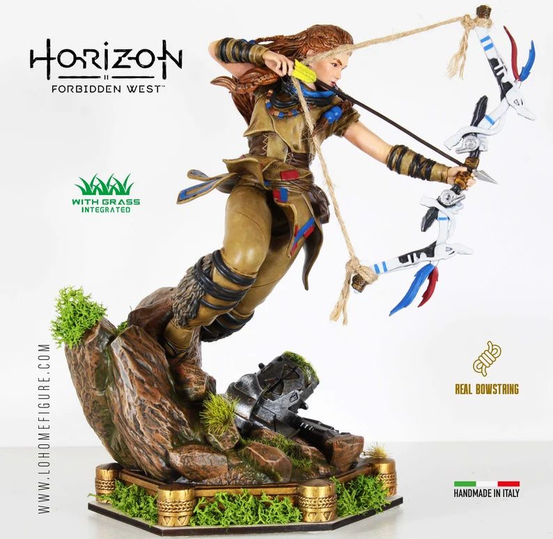 Aloy Horizon Forbidden West Collectable Figurine Antique Brass Effect Action Figure Made in Italy Playstation 5 Exclusive