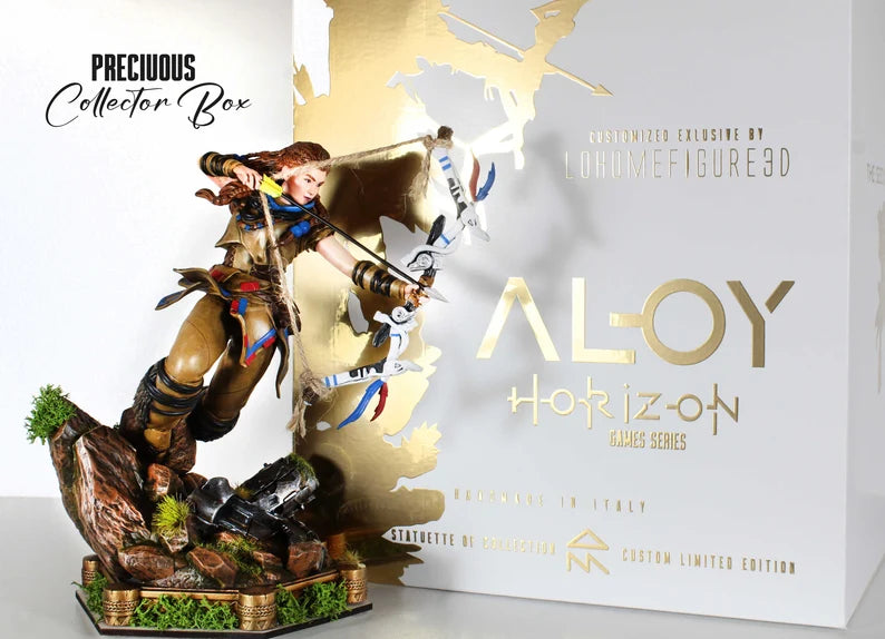 Aloy Horizon Forbidden West Collectable Figurine Antique Brass Effect Action Figure Made in Italy Playstation 5 Exclusive