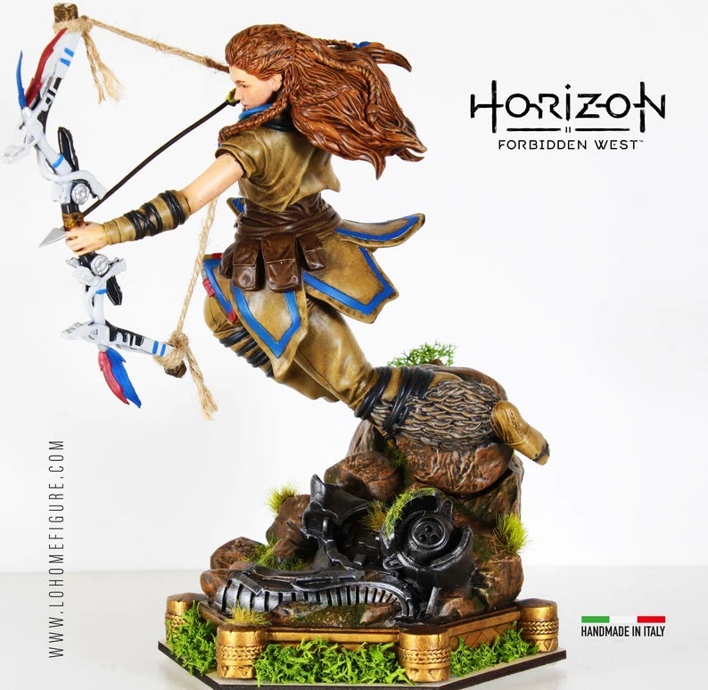 Aloy Horizon Forbidden West Collectable Figurine Antique Brass Effect Action Figure Made in Italy Playstation 5 Exclusive