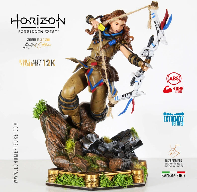 Aloy Horizon Forbidden West Collectable Figurine Antique Brass Effect Action Figure Made in Italy Playstation 5 Exclusive