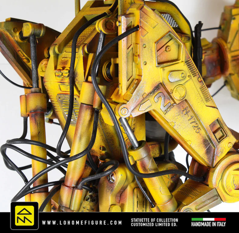 Ripley Power Loader statua, Alien statua di Ripley Real Cinema Color, Caterpillar Alien Power Loader con cavi veri 12K Made in Ita