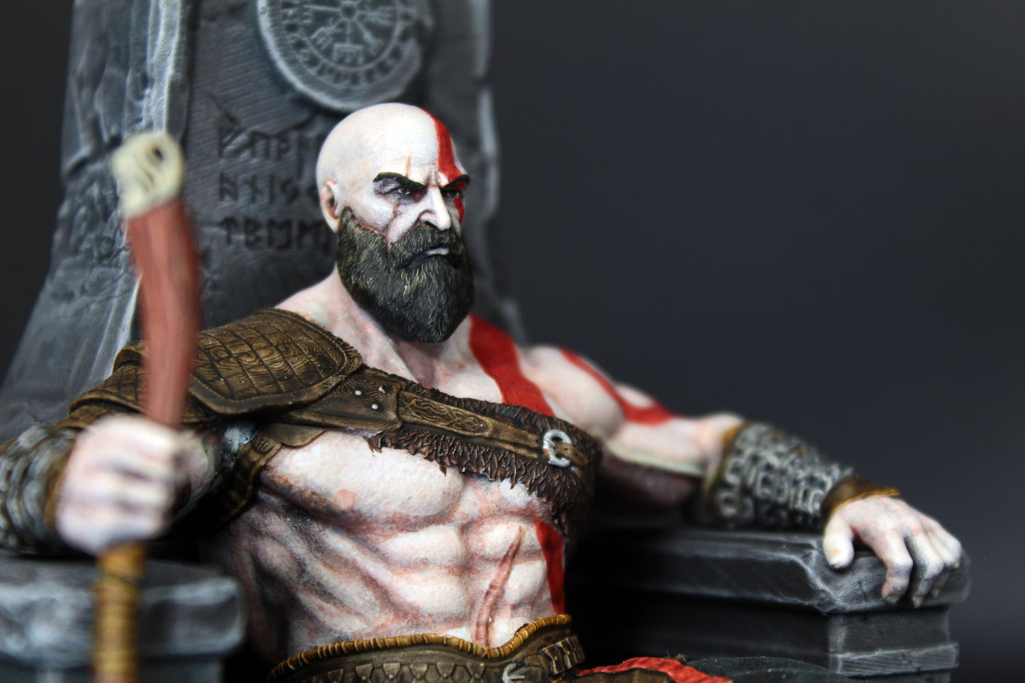 Kratos Figure Statua di God Of War Colorazione ed effetti reali del gioco, Kratos Action Figure Custom Collection, Playstation 5 Games 12K