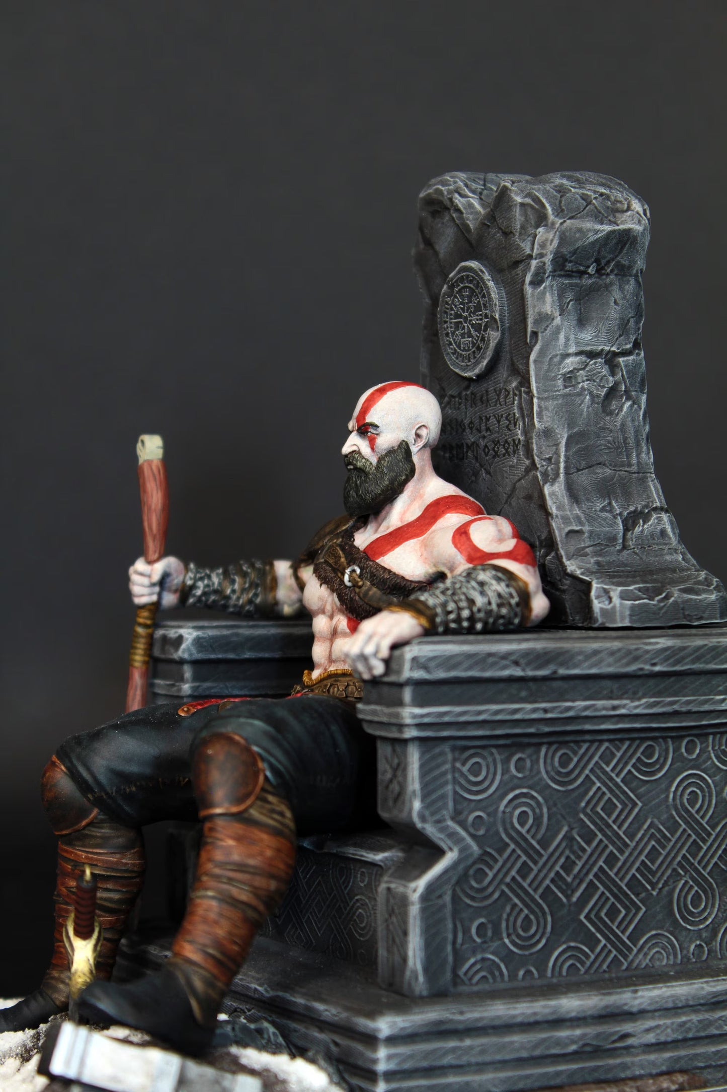 Kratos Figure Statua di God Of War Colorazione ed effetti reali del gioco, Kratos Action Figure Custom Collection, Playstation 5 Games 12K