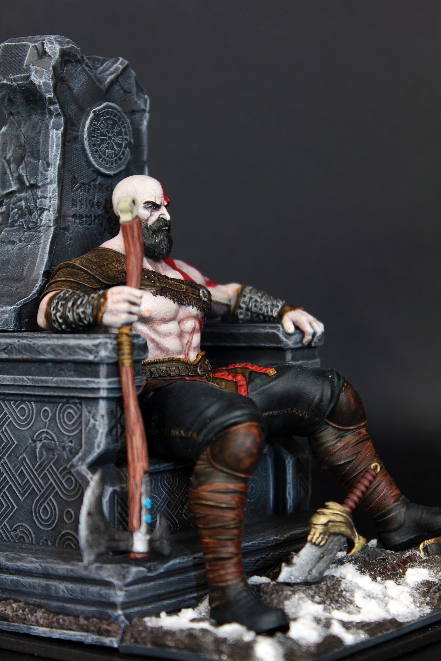 Kratos Figure Statua di God Of War Colorazione ed effetti reali del gioco, Kratos Action Figure Custom Collection, Playstation 5 Games 12K