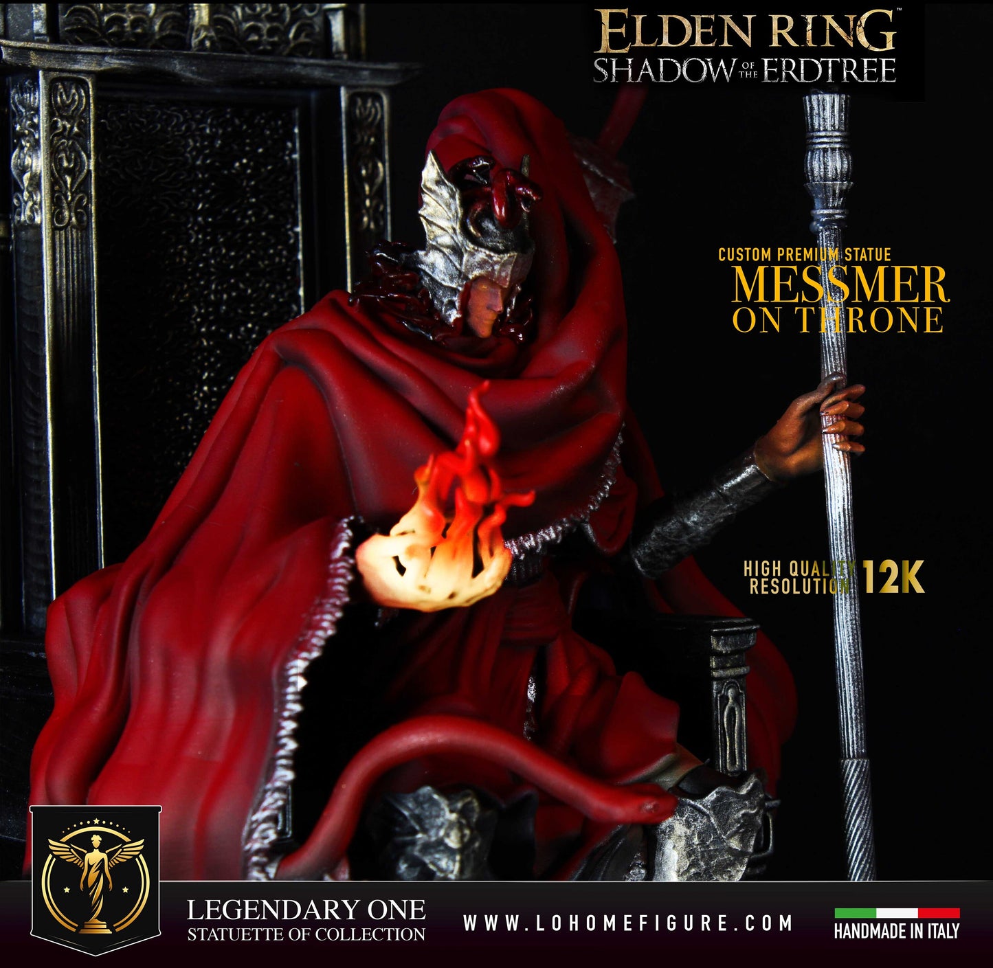 Messmer Figure, Elden Ring Shadow of the Erdtree Statue, Messmer on Throne Elden Ring Figure, Elden Ring Collector Custom Figure 12K