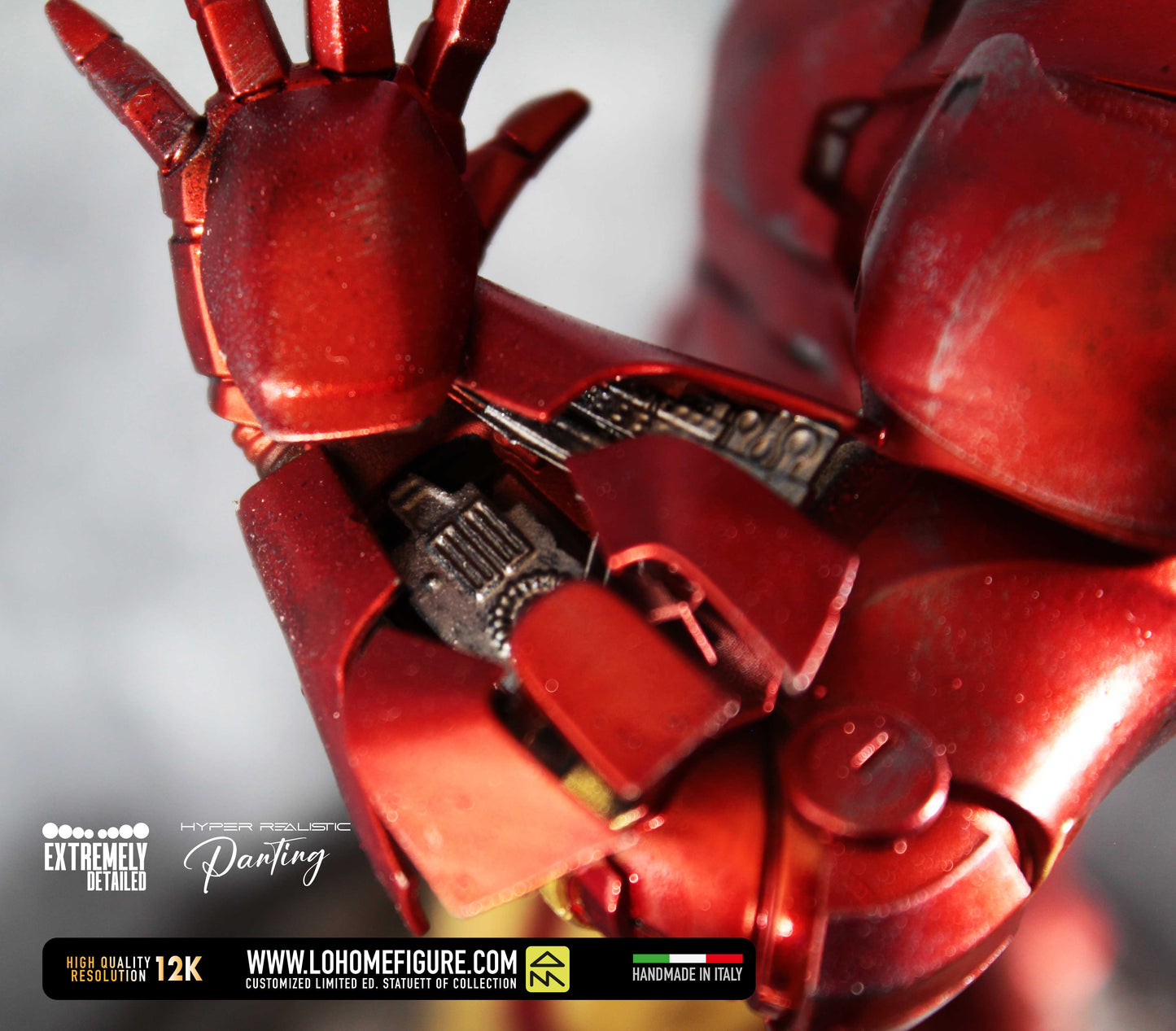 Iron Man Figure Tony Stark Statua da collezione di Iron Man da The Avengers base LED High Quality 12K Custom Limited Edition Made in Italy