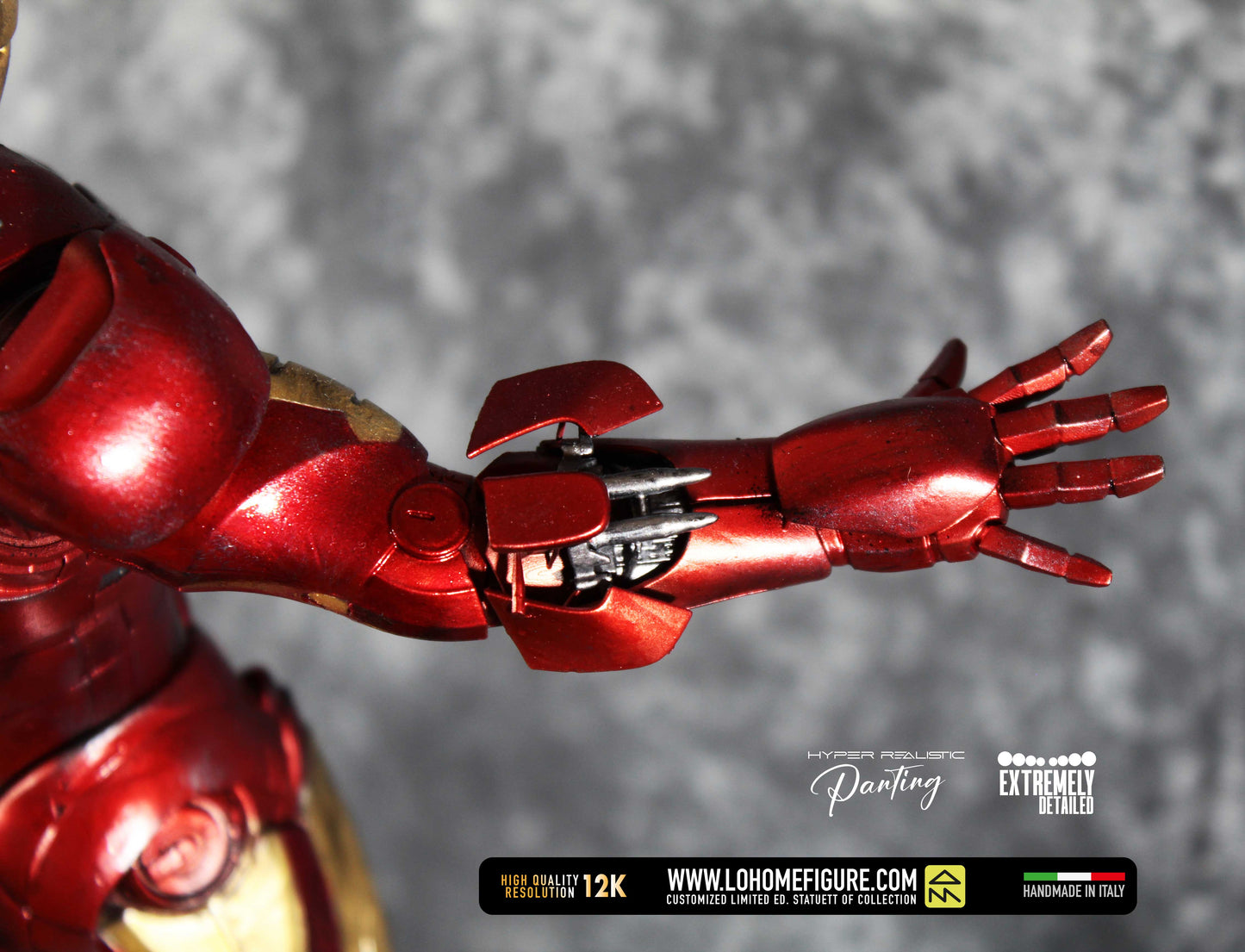 Iron Man Figure Tony Stark Statua da collezione di Iron Man da The Avengers base LED High Quality 12K Custom Limited Edition Made in Italy