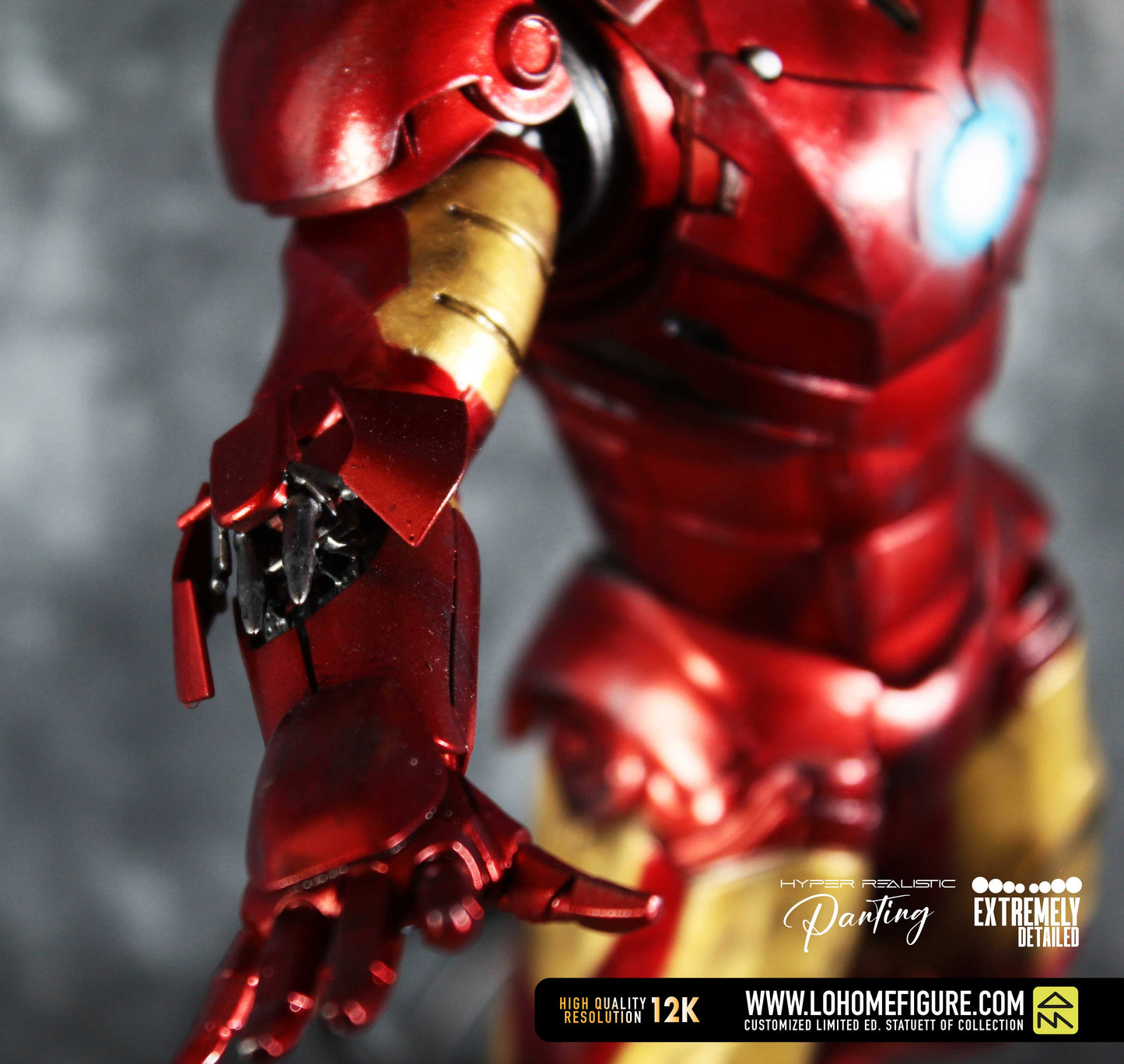 Iron Man Figure Tony Stark Statua da collezione di Iron Man da The Avengers base LED High Quality 12K Custom Limited Edition Made in Italy