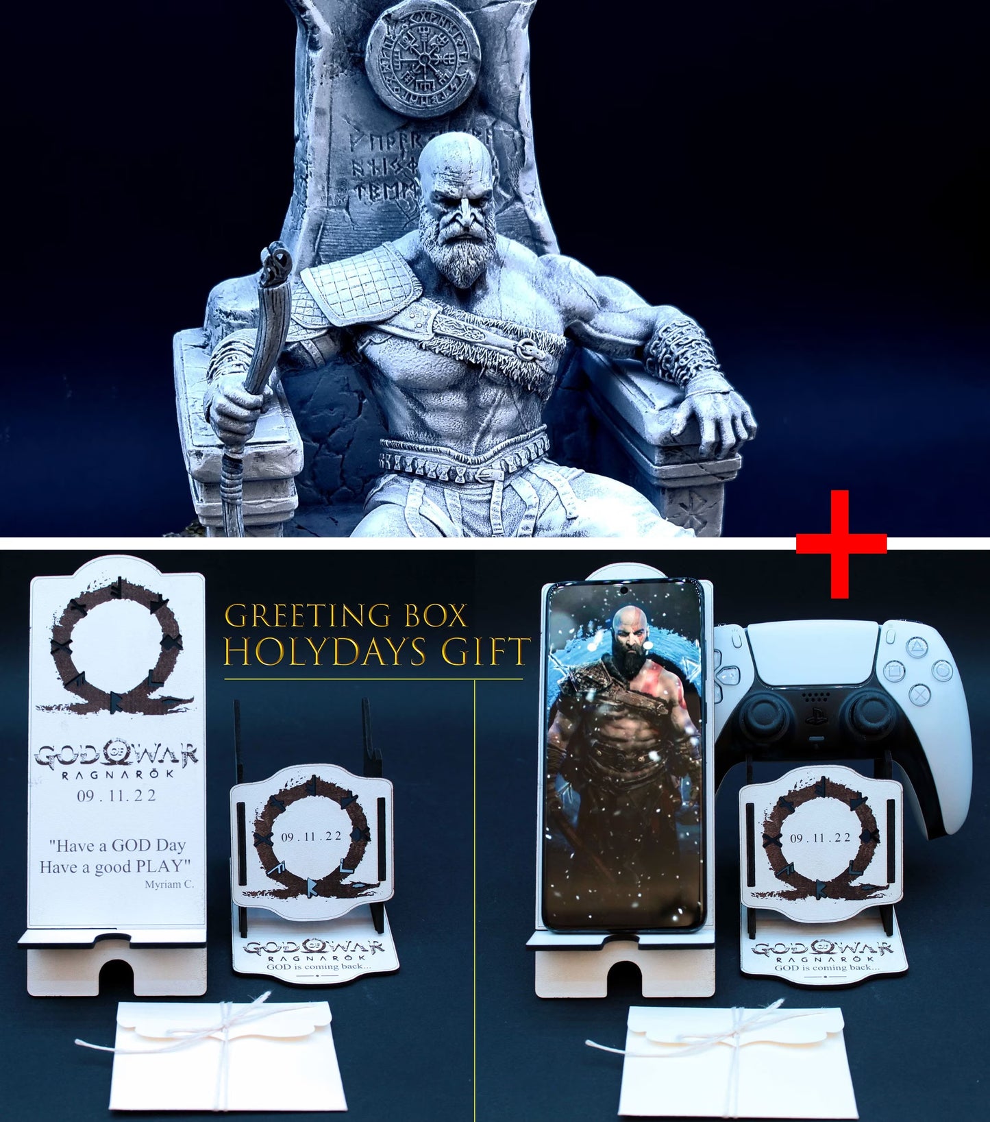 Kratos Figure Statua di God Of War Colorazione ed effetti reali del gioco, Kratos Action Figure Custom Collection, Playstation 5 Games 12K