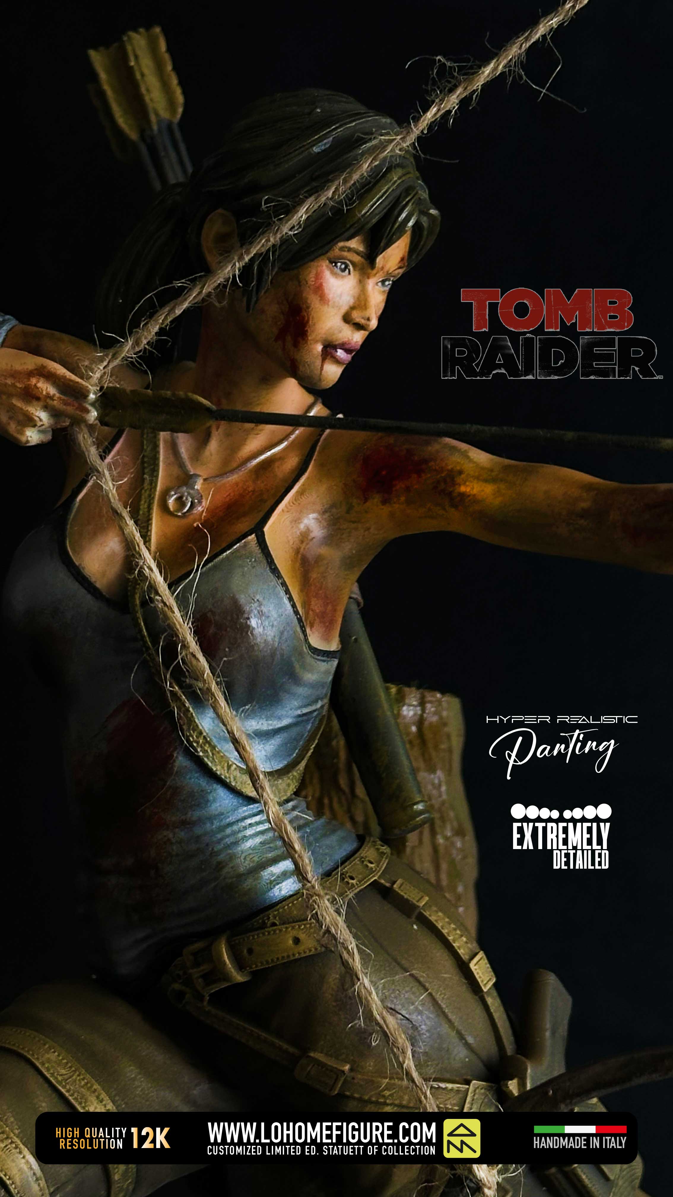 Lara Croft Statua da Collezione - Tomb Rider Figure esclusiva - Real Game Color - scala 1:4