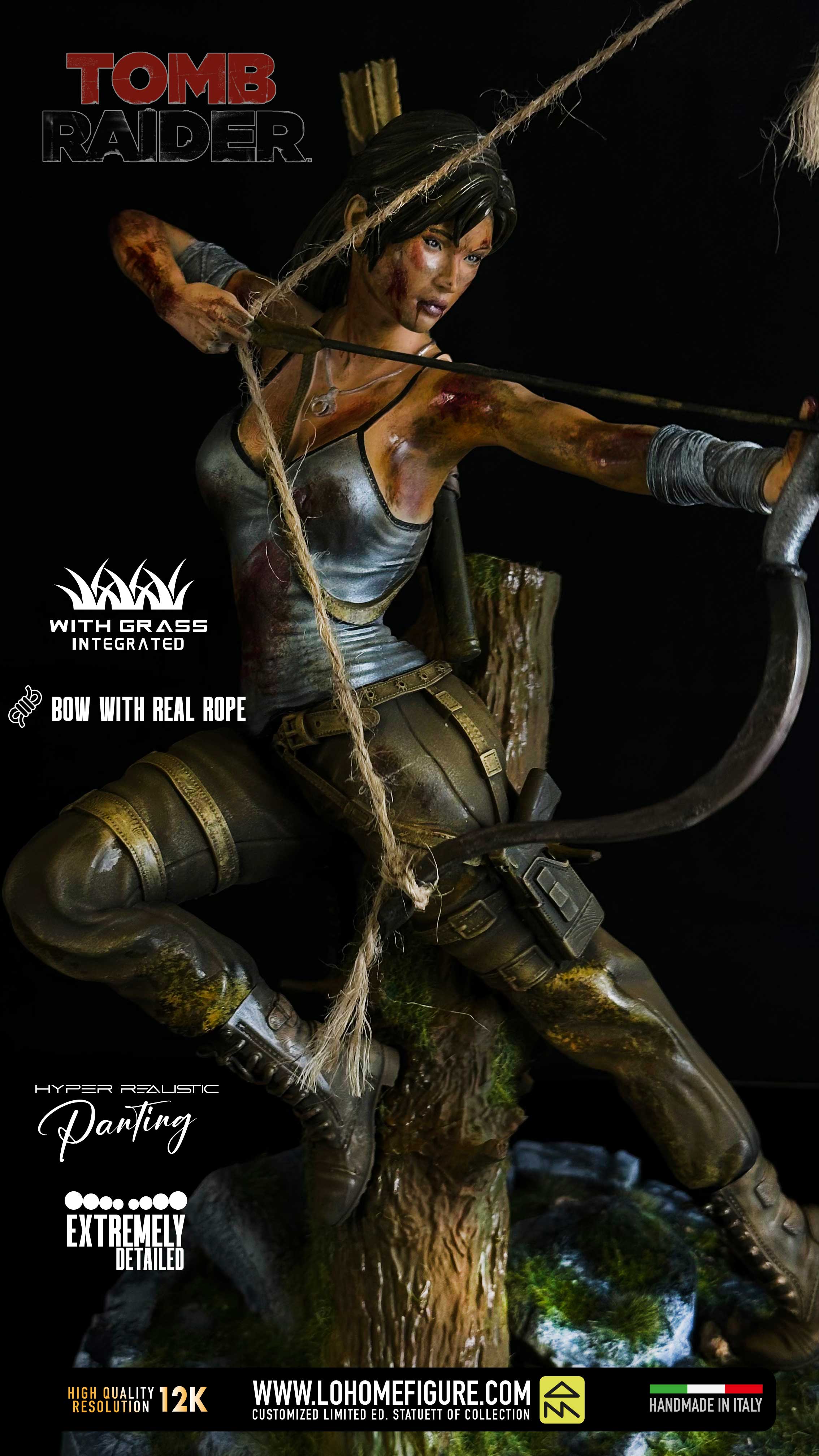 Lara Croft Statua da Collezione - Tomb Rider Figure esclusiva - Real Game Color - scala 1:4