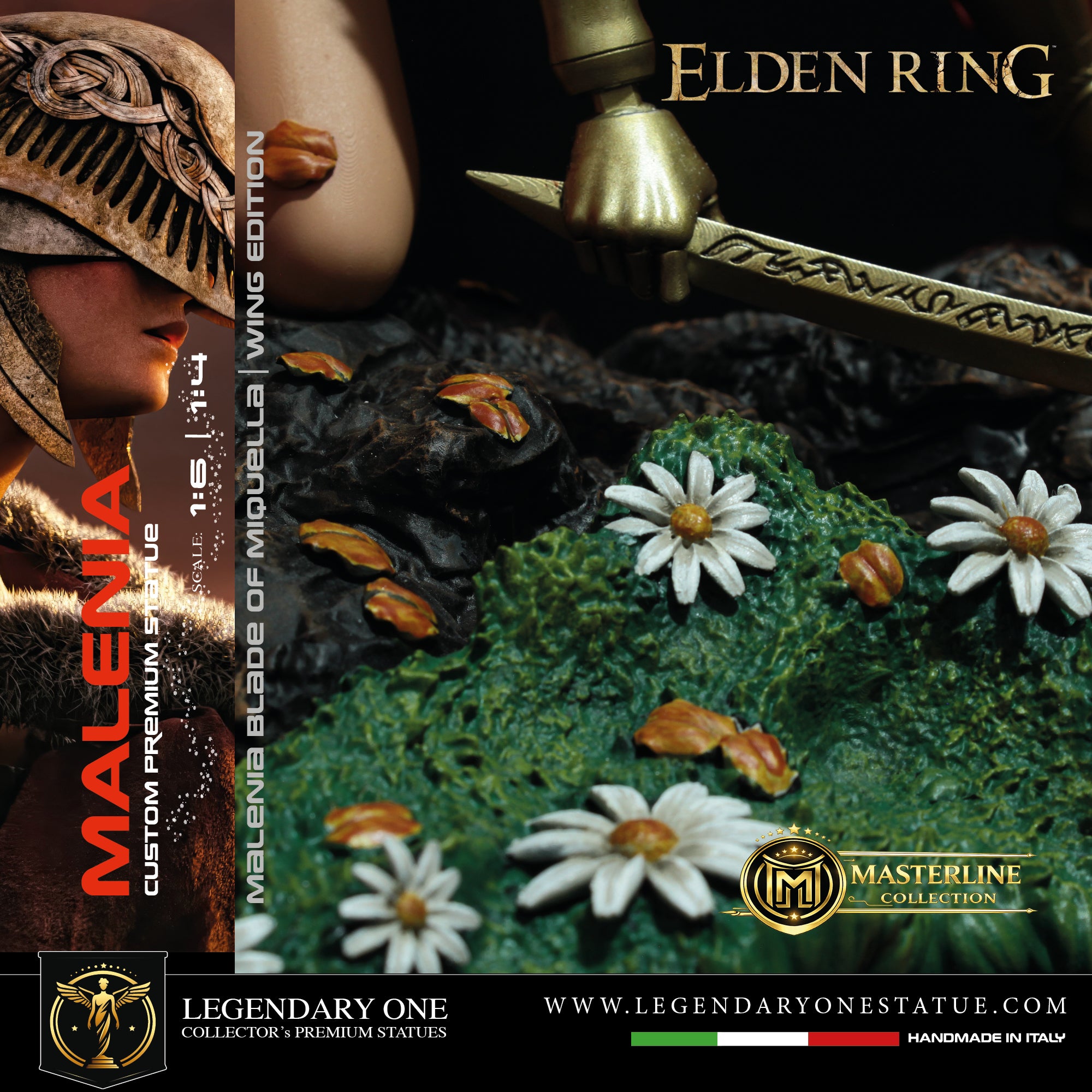 Malenia Crystal Red Wings Statua da Collezione - Elden Ring Figure - Blade of Miquella Real Game Color - scala 1:6