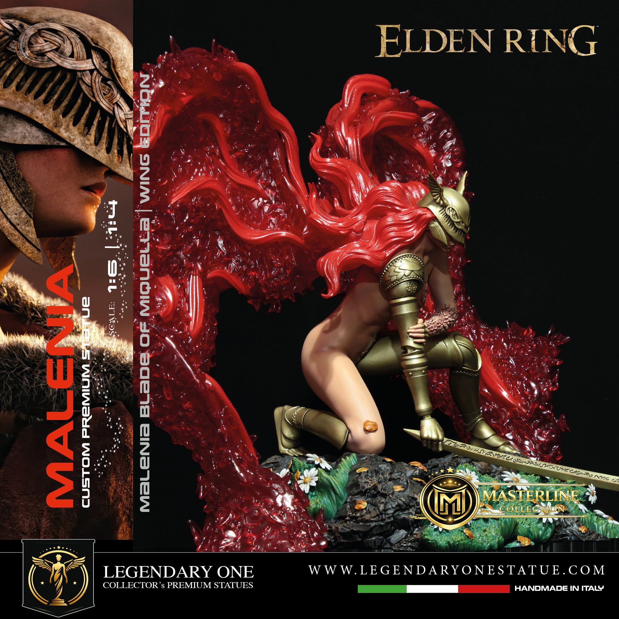 Malenia Crystal Red Wings Statua da Collezione - Elden Ring Figure - Blade of Miquella Real Game Color - scala 1:6