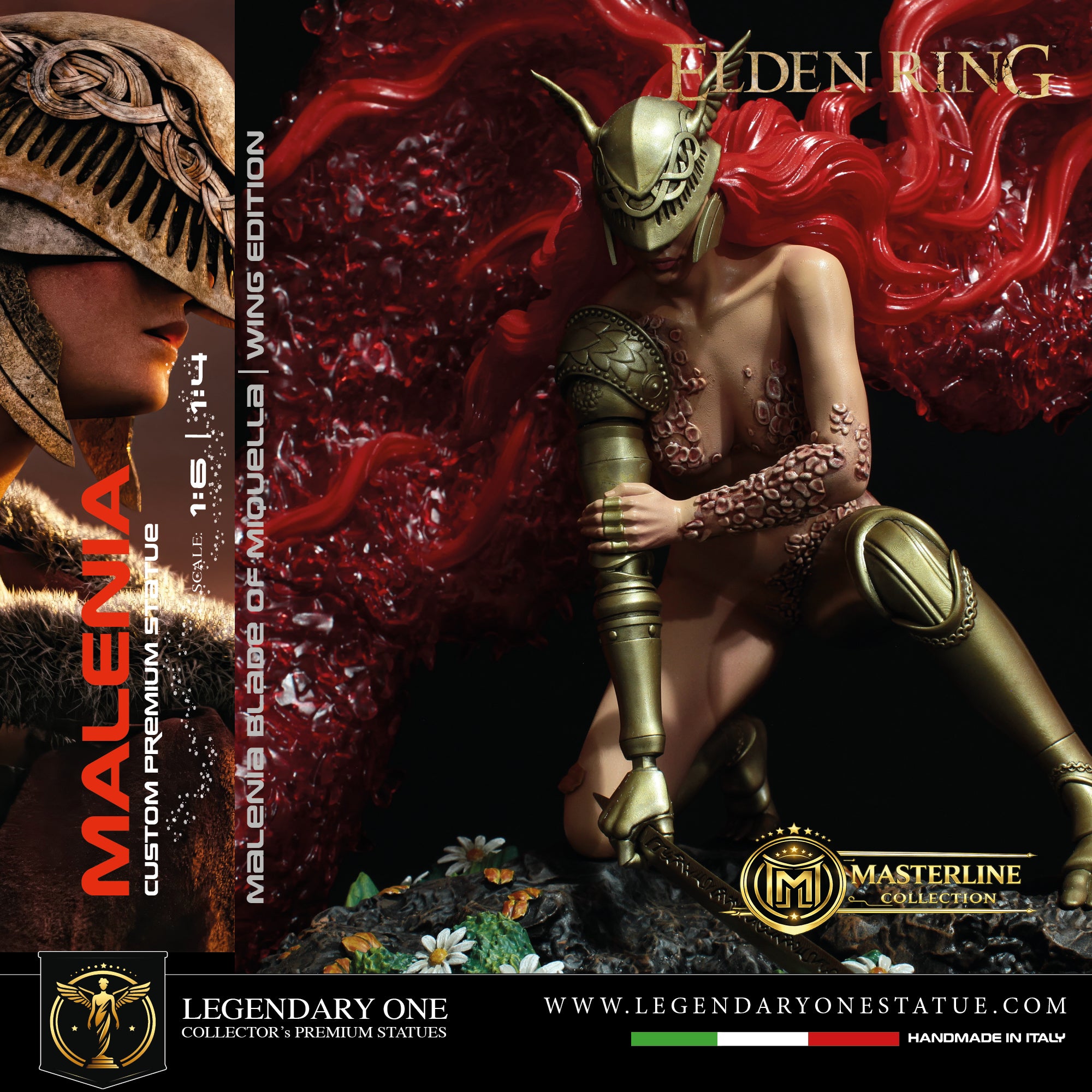 Malenia Crystal Red Wings Statua da Collezione - Elden Ring Figure - Blade of Miquella Real Game Color - scala 1:6