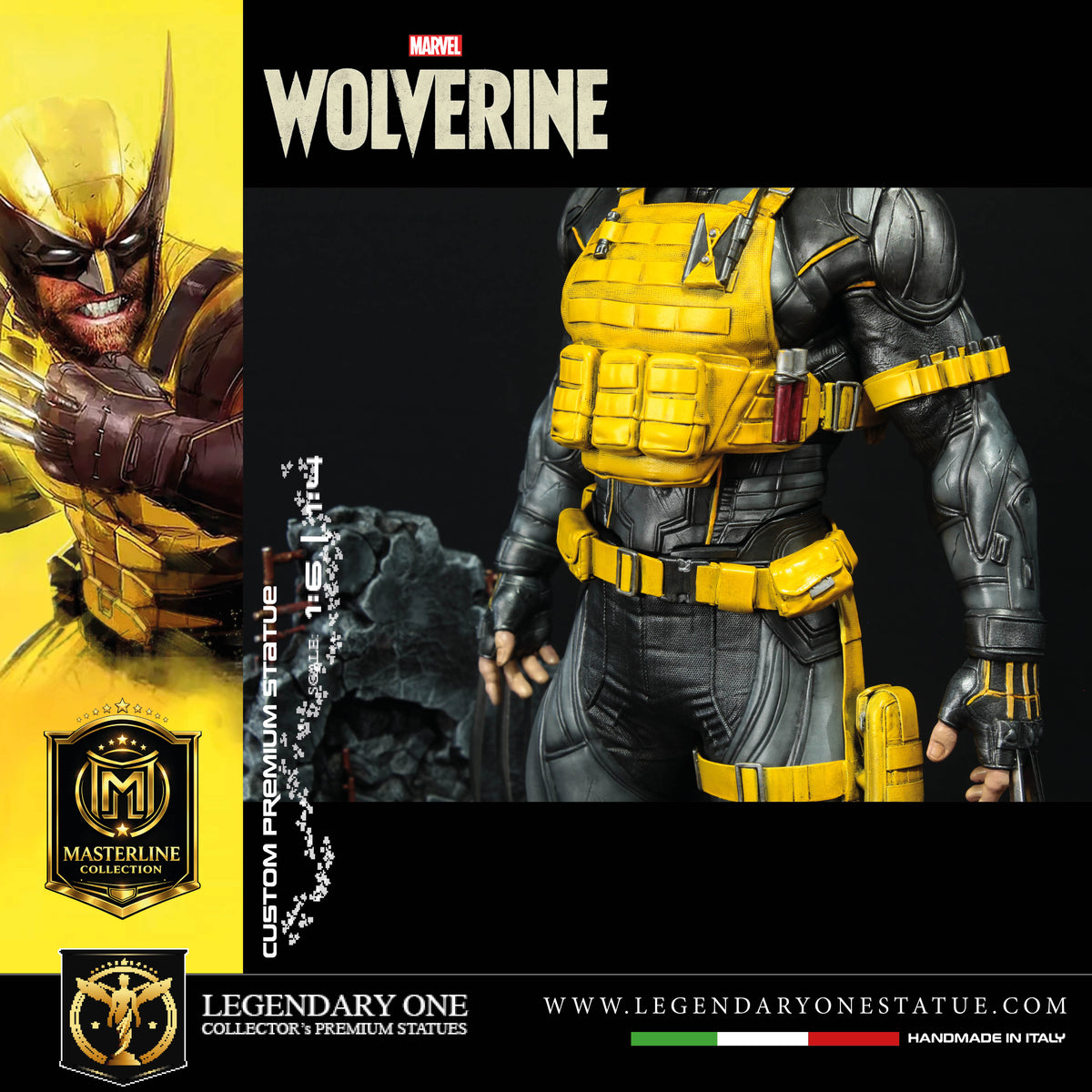 Marvel Wolverine Statua da collezione Esclusiva | Team X Tactical Suit Ed. Masterline Collection - Real Game Color | Scale 1:4 & 1:6