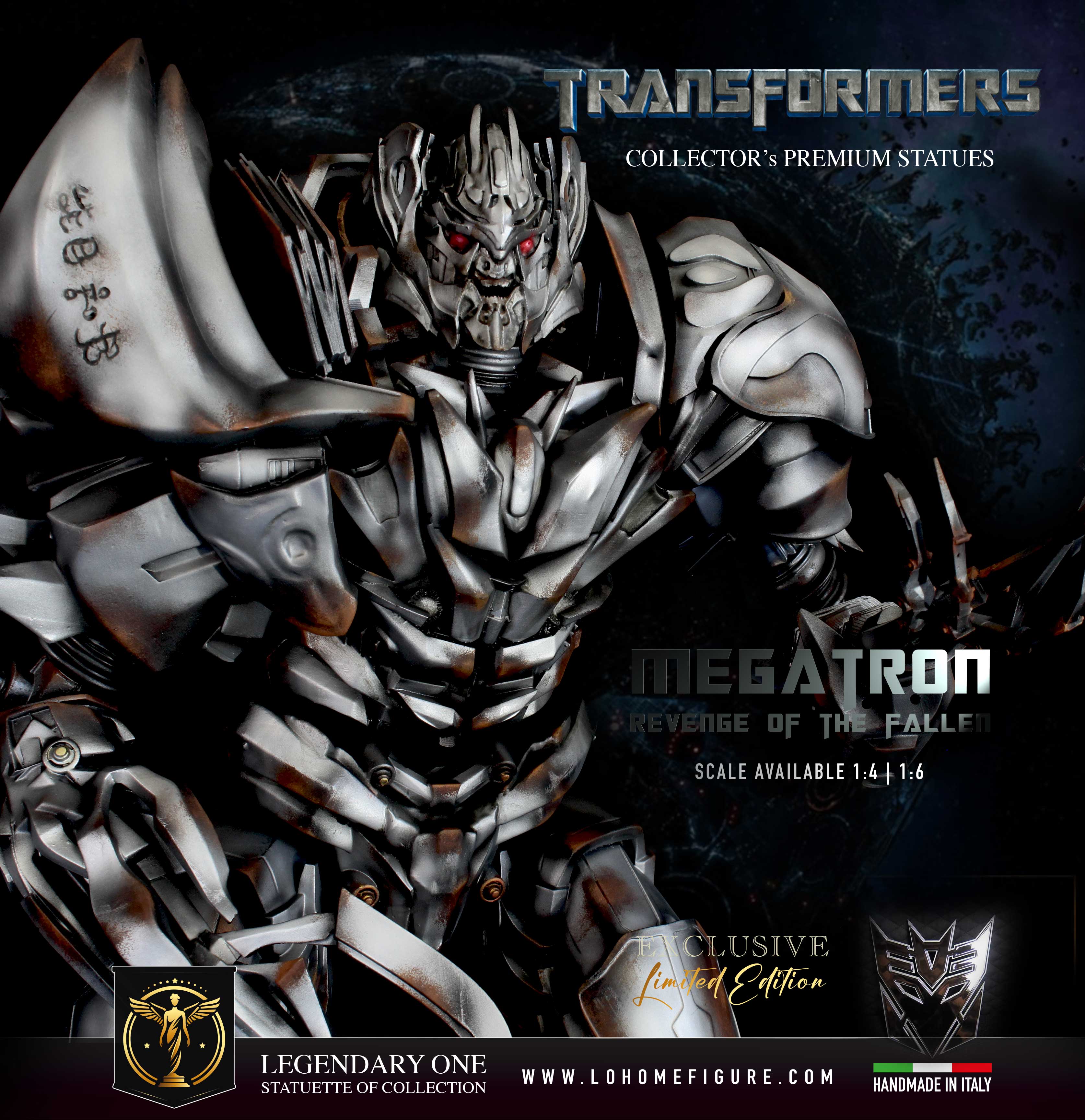 Megatron Collectible Statue - Transformers Revenge of the Fallen – Real Movie Color – Transformers Figure Statue da Collezione - Scala 1:4 / 1:6