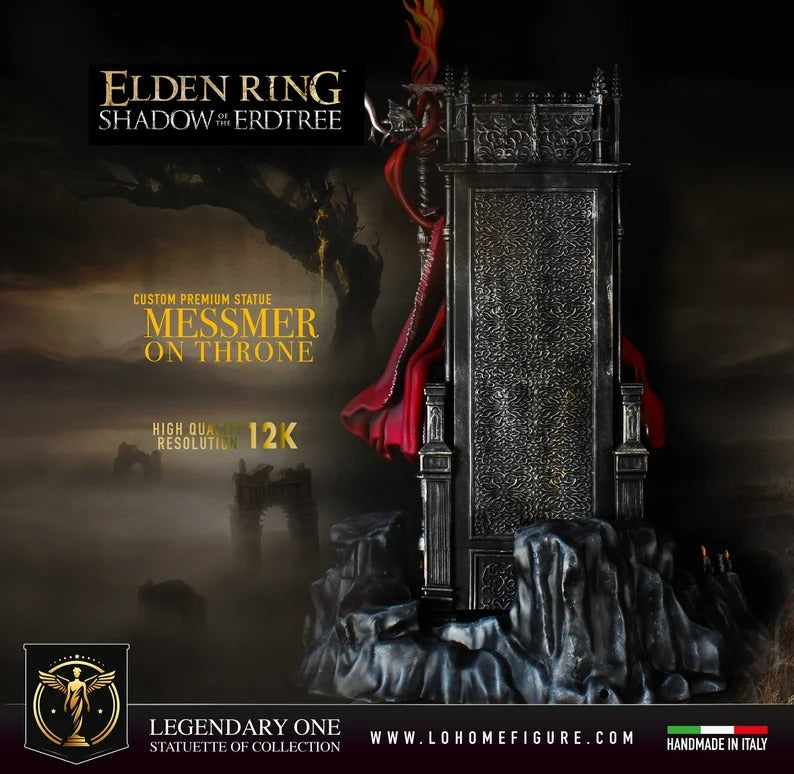 Messmer Figure, Elden Ring Shadow of the Erdtree Statue, Messmer on Throne Elden Ring Figure, Elden Ring Collector Custom Figure 12K