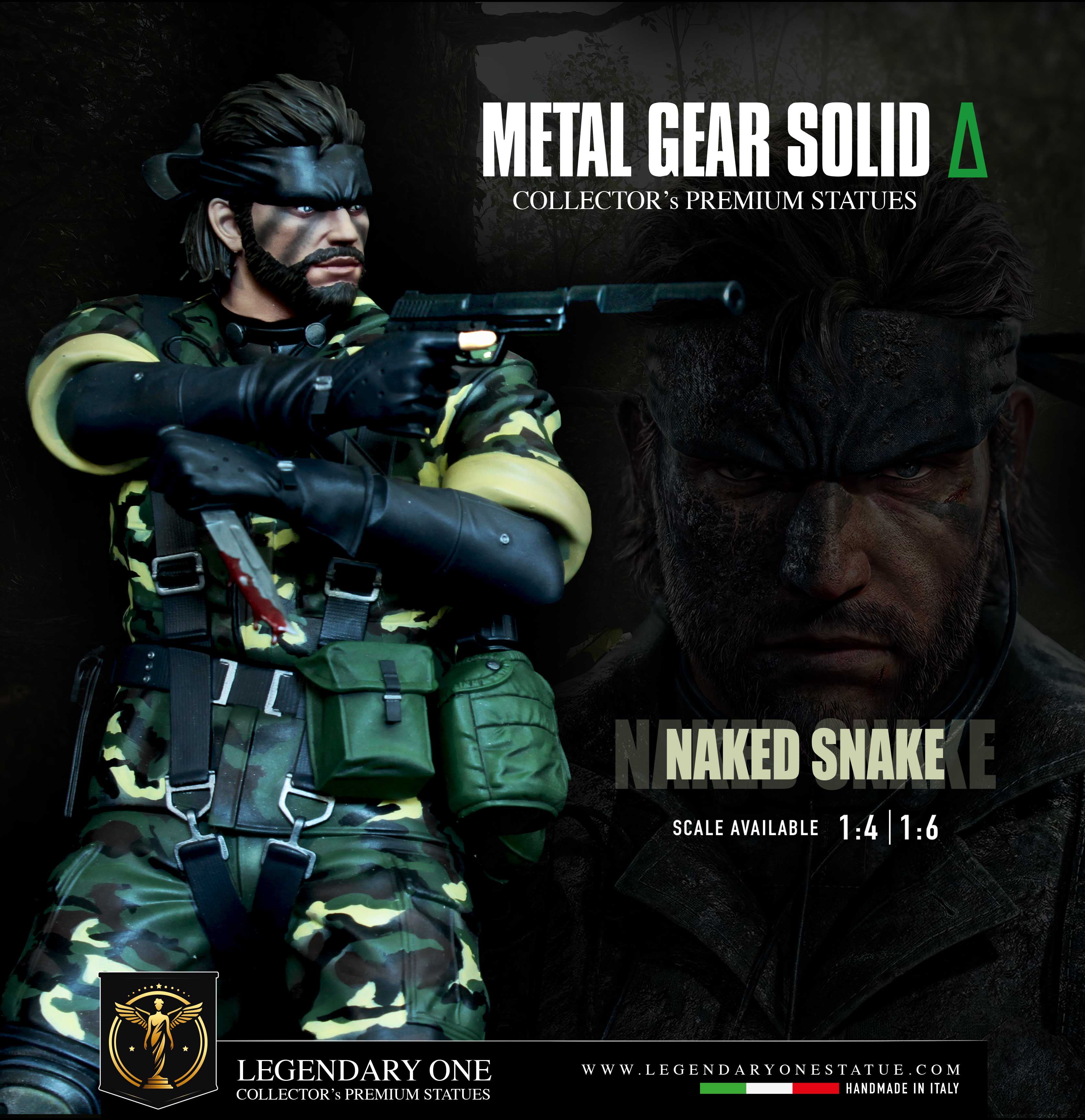 Metal Gear Solid Delta Figure - Naked Snake Statua da collezione -  Real Game Color - Big Boss Collector Limited Edition - scala 1:4