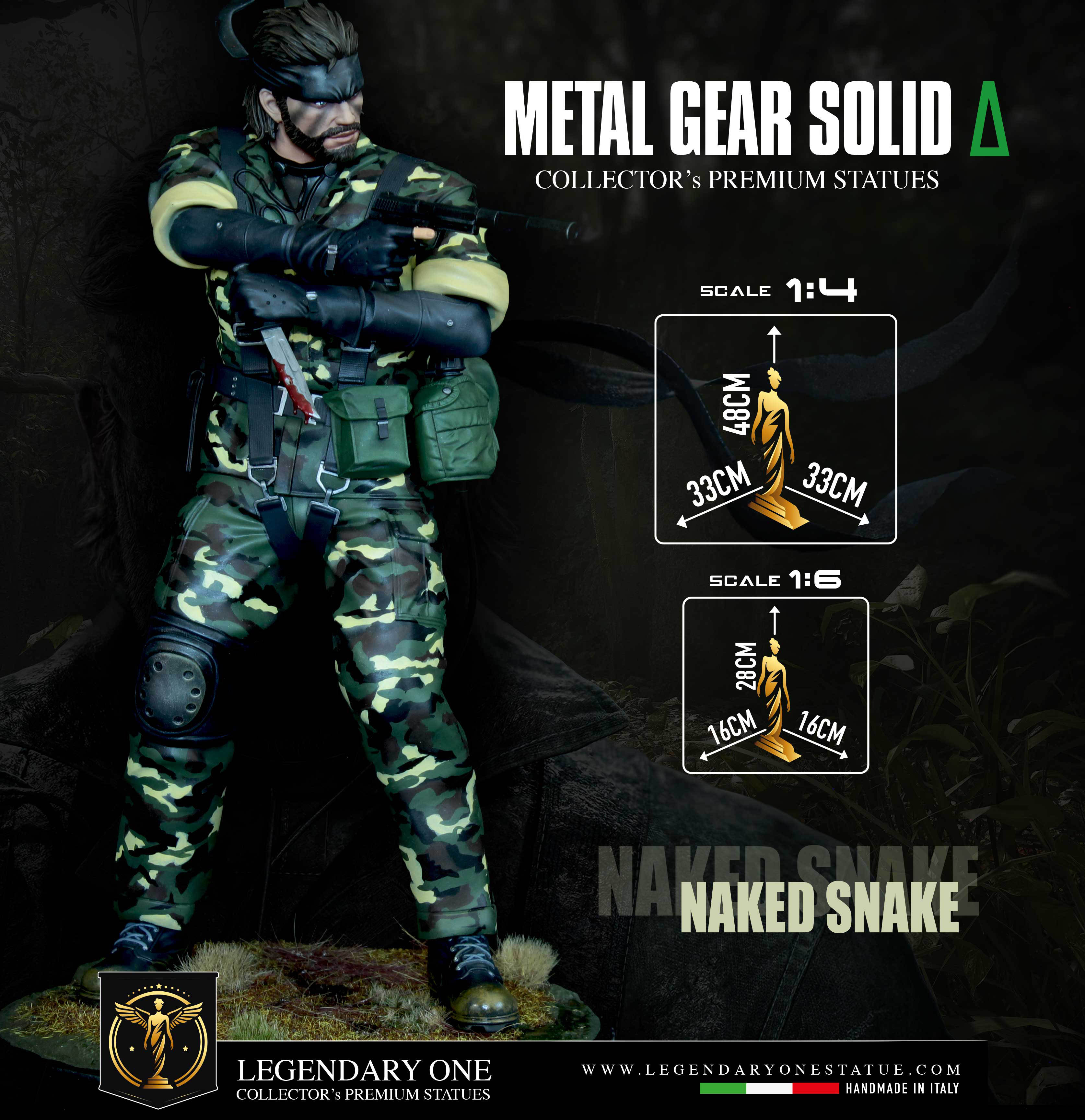 Metal Gear Solid Delta Figure - Naked Snake Statua da collezione -  Real Game Color - Big Boss Collector Limited Edition - scala 1:4