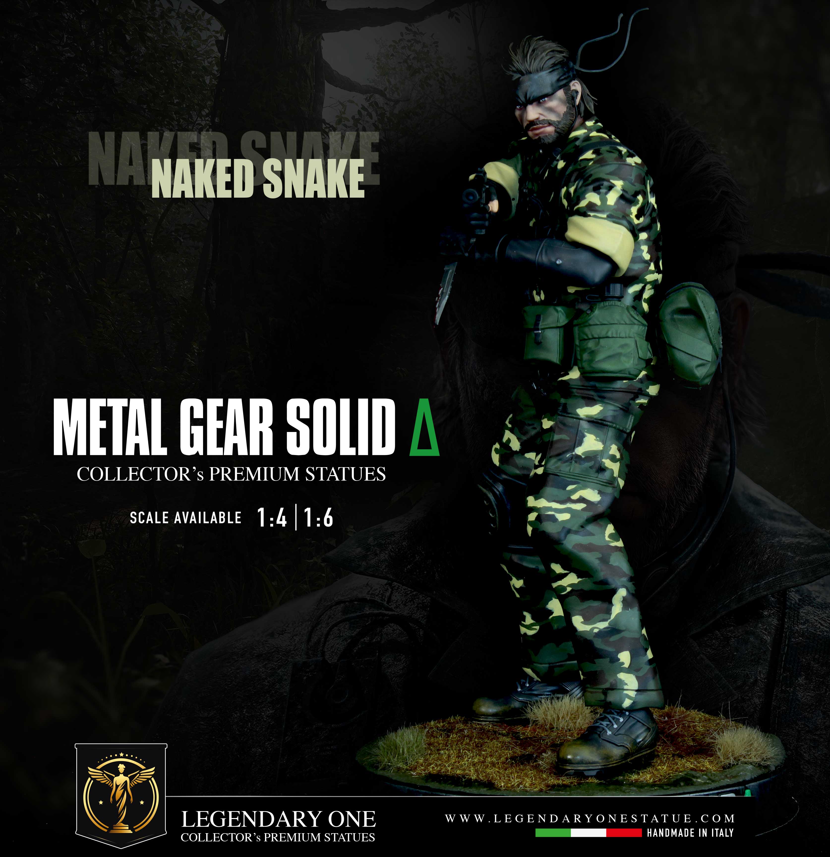 Metal Gear Solid Delta Figure - Naked Snake Statua da collezione -  Real Game Color - Big Boss Collector Limited Edition - scala 1:4