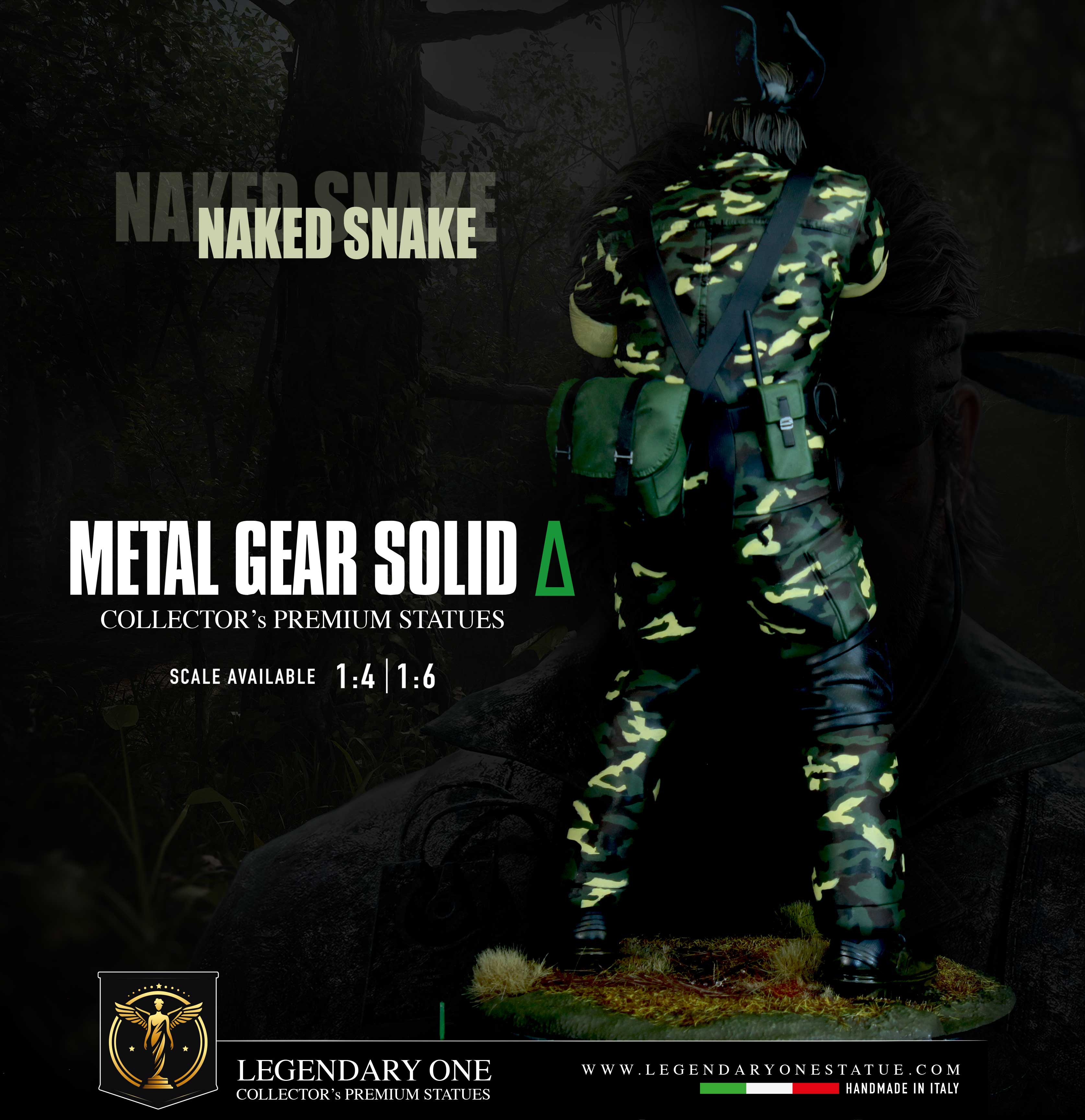 Metal Gear Solid Delta Figure - Naked Snake Statua da collezione -  Real Game Color - Big Boss Collector Limited Edition - scala 1:4