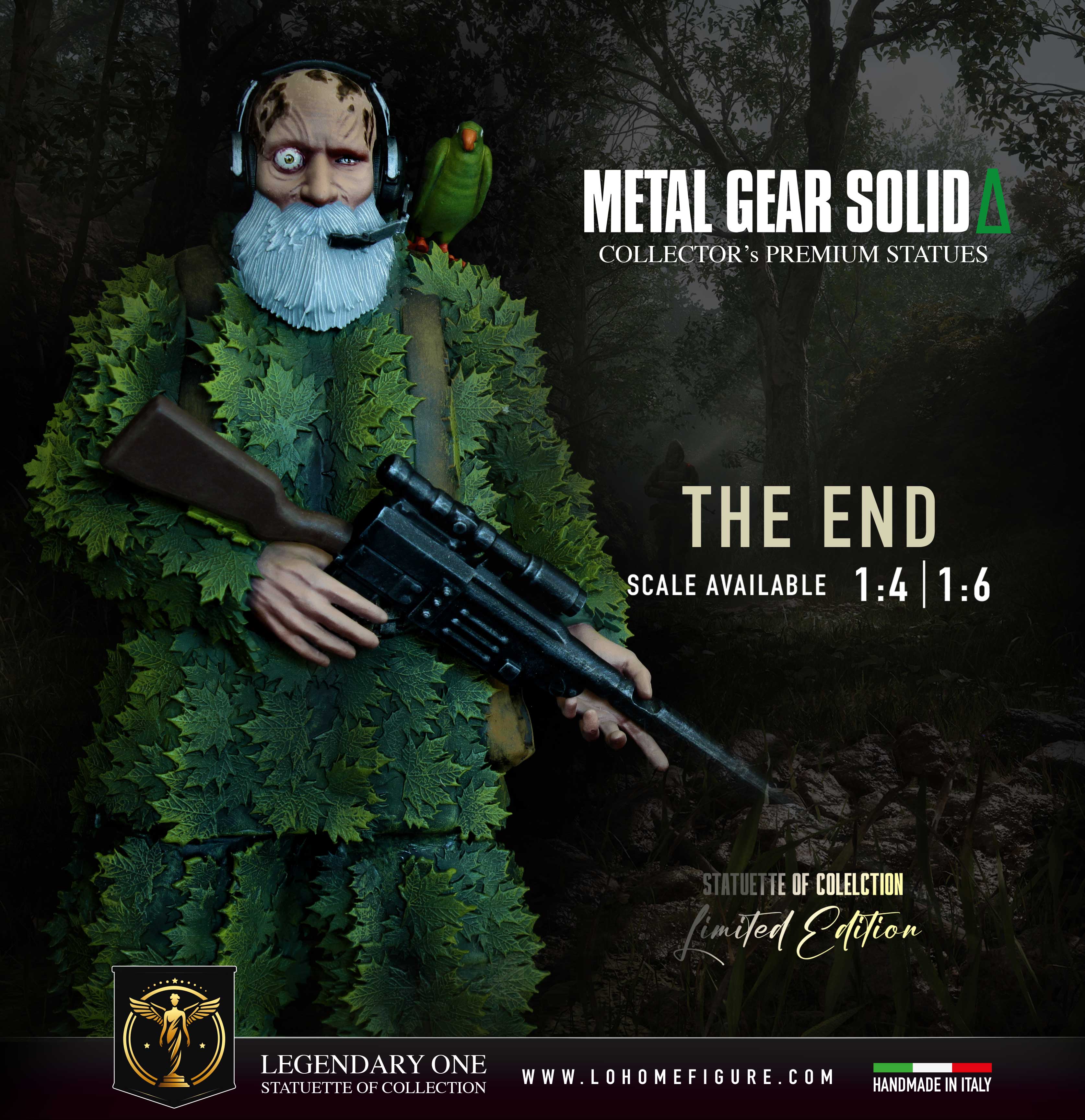 Metal Gear Solid Delta Figure – The End Statua da Collezione – Real Game Color – Sniper Legend Collector Limited Edition – Scala 1:4 / 1:6