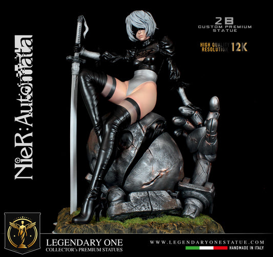 2B Nier Automata figure, Statua di Nier Automata Custom Figurine Premium Statue, NieR Automata Real Game Color High Res. 12k Scala 1:4