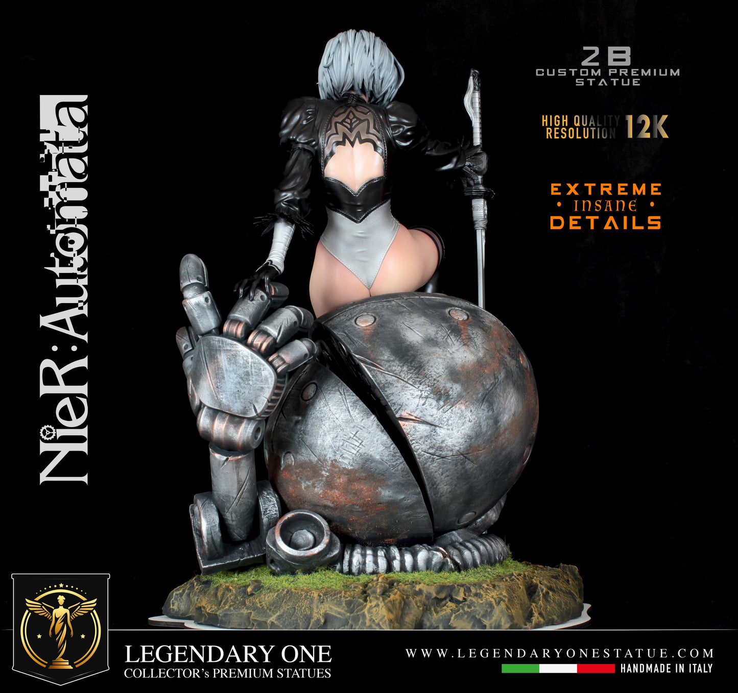 2B Nier Automata figure, Statua di Nier Automata Custom Figurine Premium Statue, NieR Automata Real Game Color High Res. 12k Scala 1:4