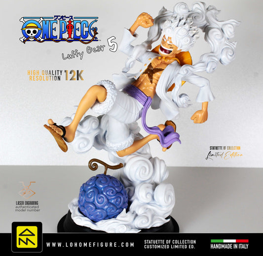 Statua Luffy Gear 5 - One Piece Action Figure Dipinta a Mano - Collezione Alta Risoluzione 12k - Regalo per Fan Anime e Manga One Piece