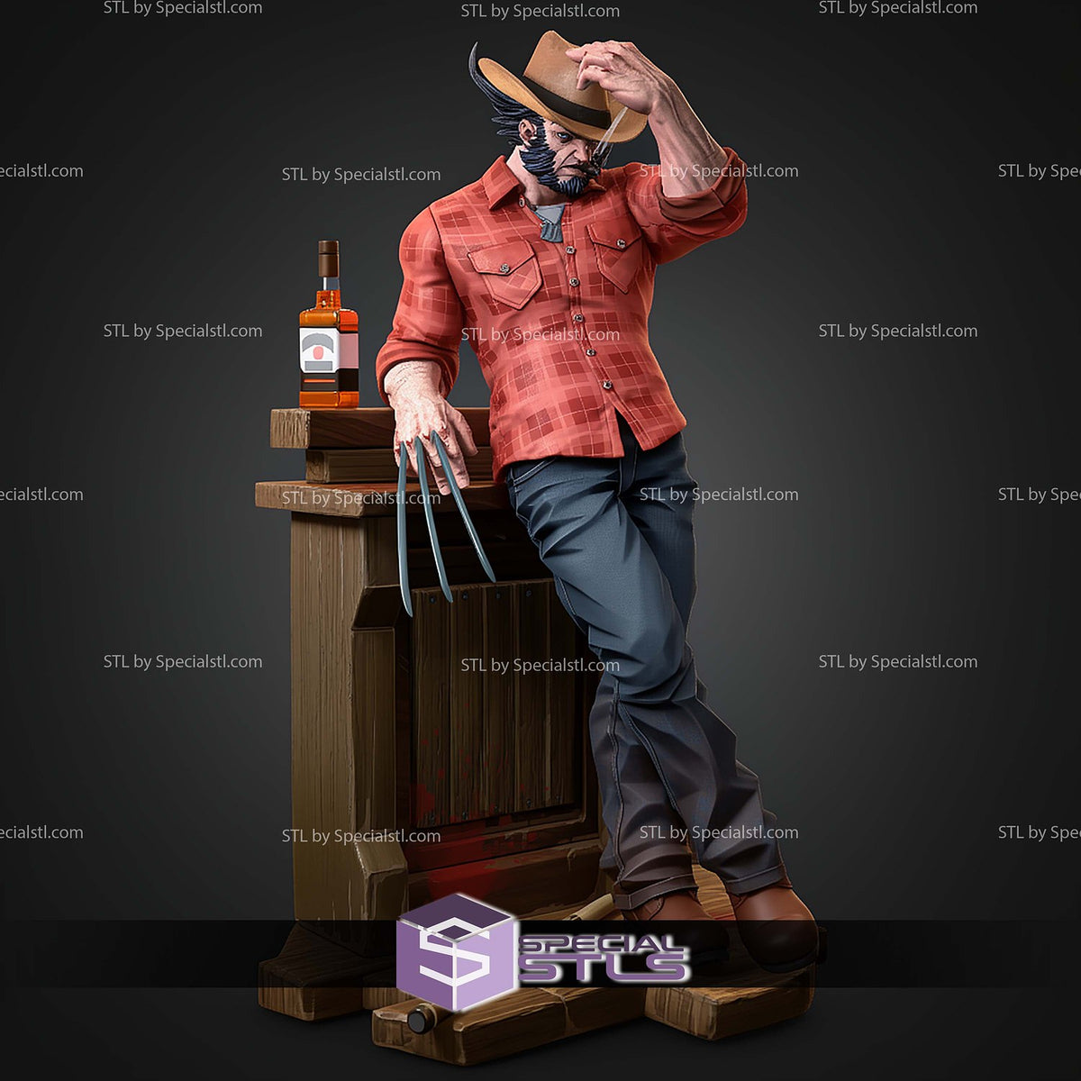 Logan Wolverine Cowboy X-Men statua da collezione IceBreaker Series